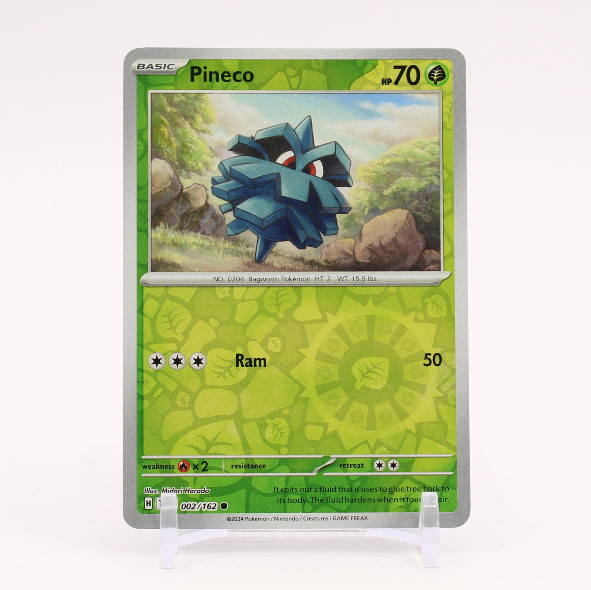 Pineco - 002/162 Temporal Forces Reverse Holo Pokemon - NM/MINT