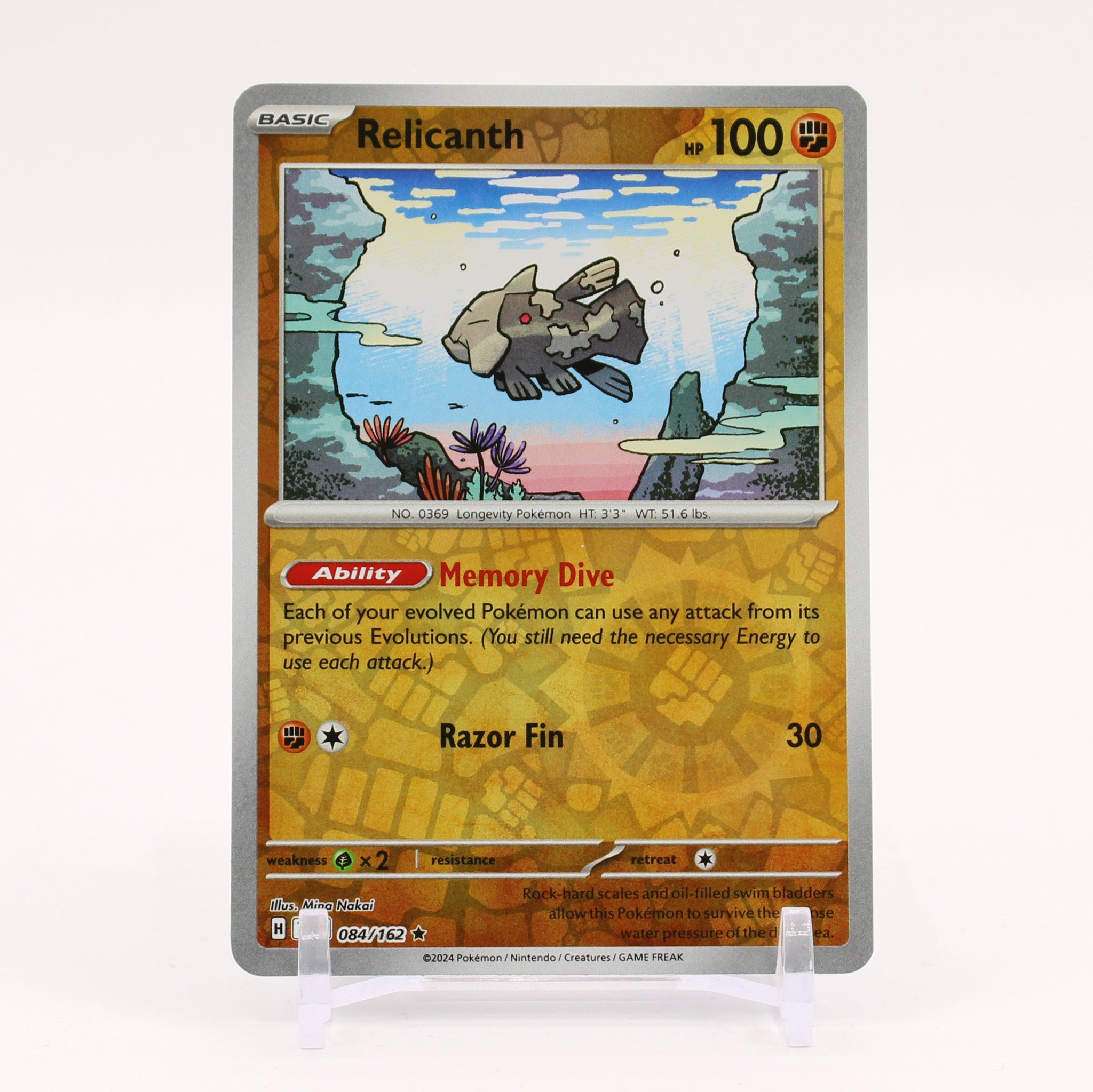 Relicanth - 084/162 Temporal Forces Reverse Holo Rare Pokemon - NM/MINT