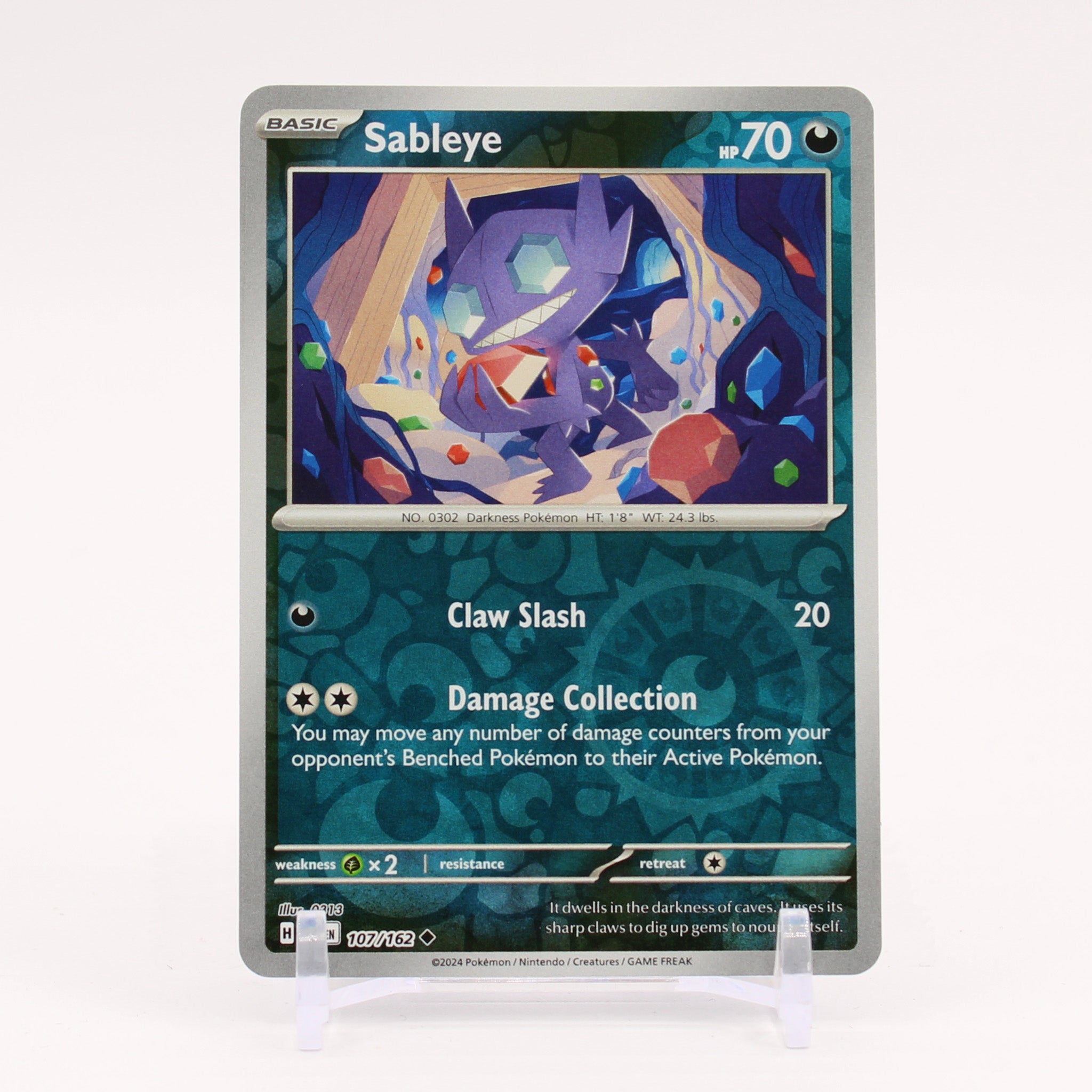 Sableye - 107/162 Temporal Forces Reverse Holo Pokemon - NM/MINT