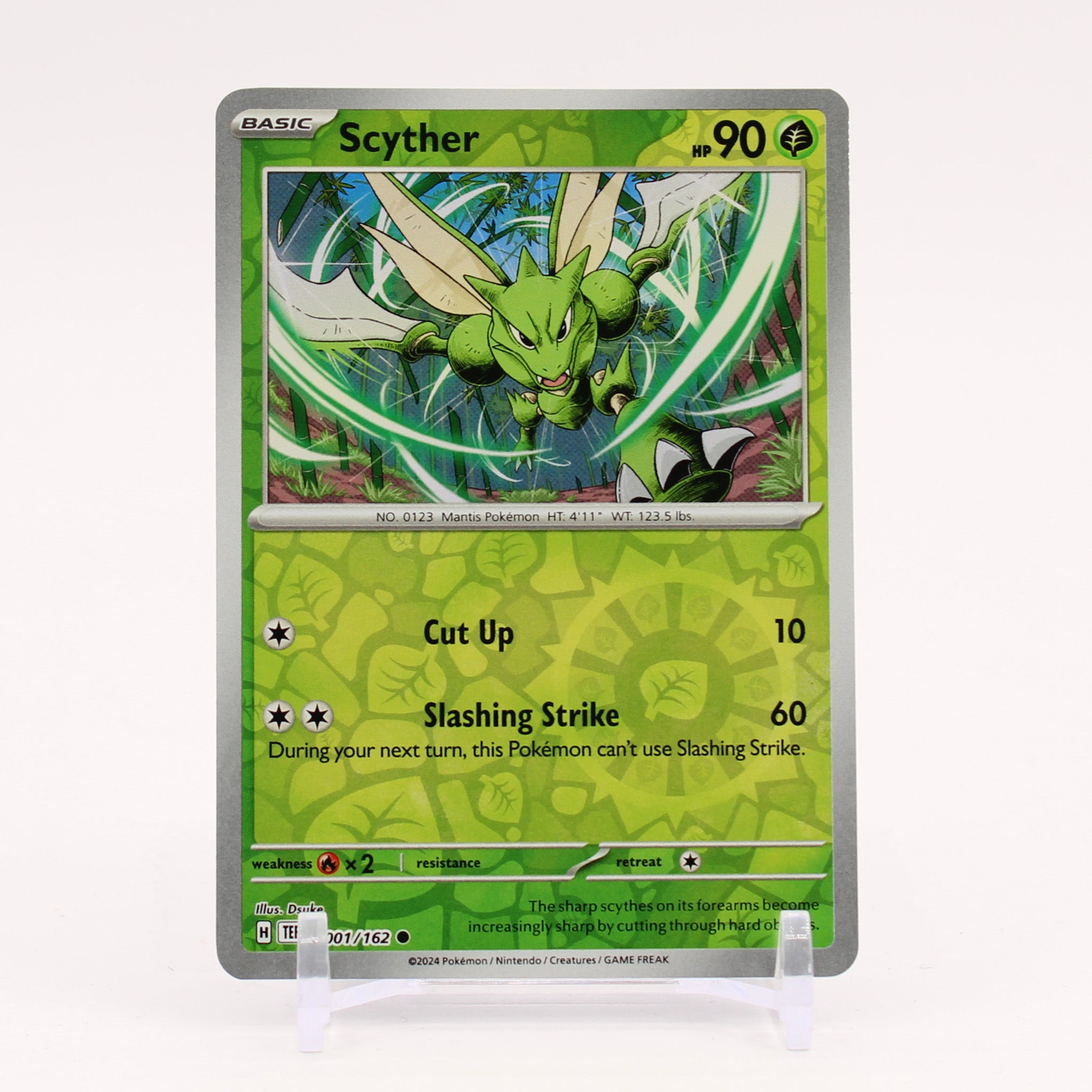 Scyther - 001/162 Temporal Forces Reverse Holo Pokemon - NM/MINT