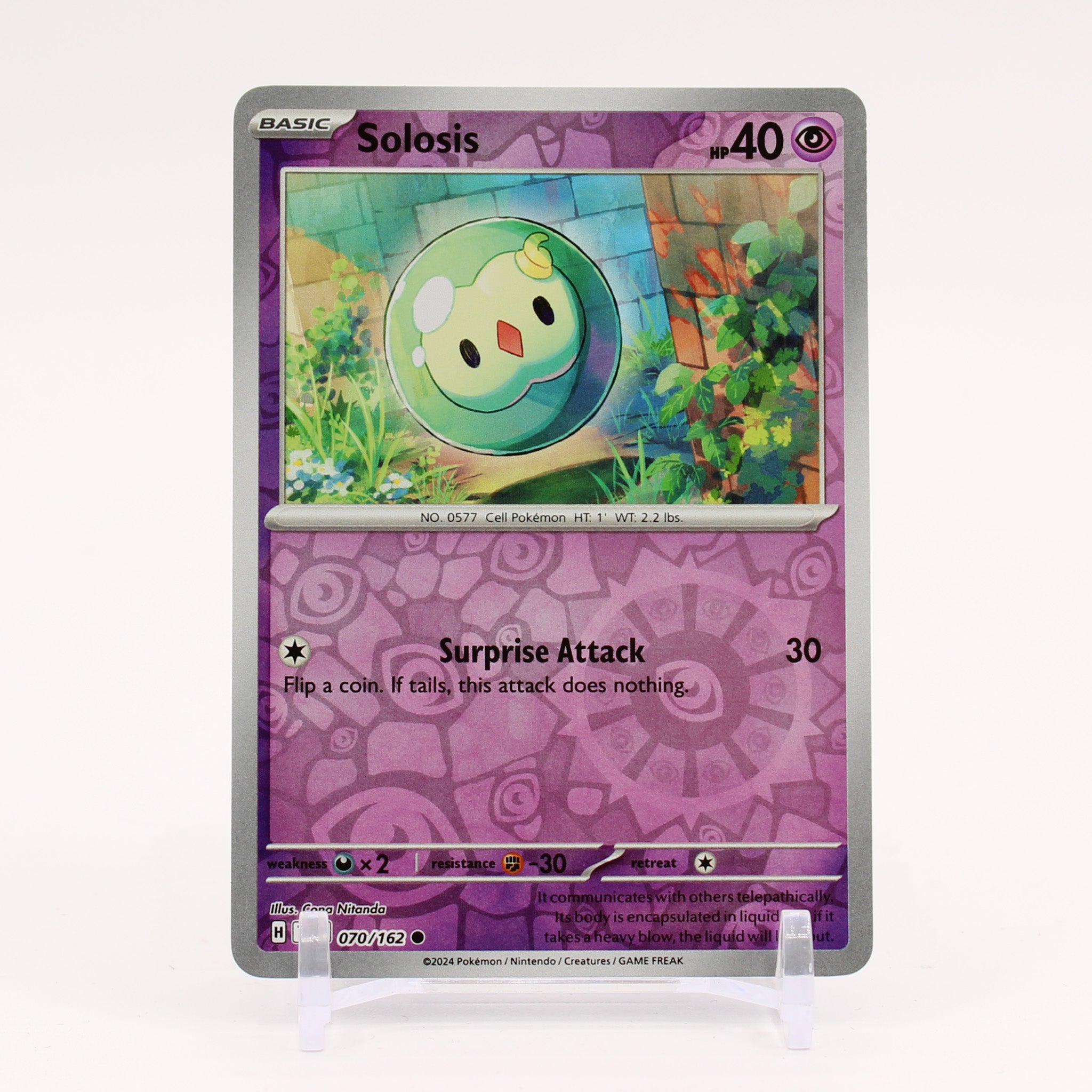 Solosis - 070/162 Temporal Forces Reverse Holo Pokemon - NM/MINT