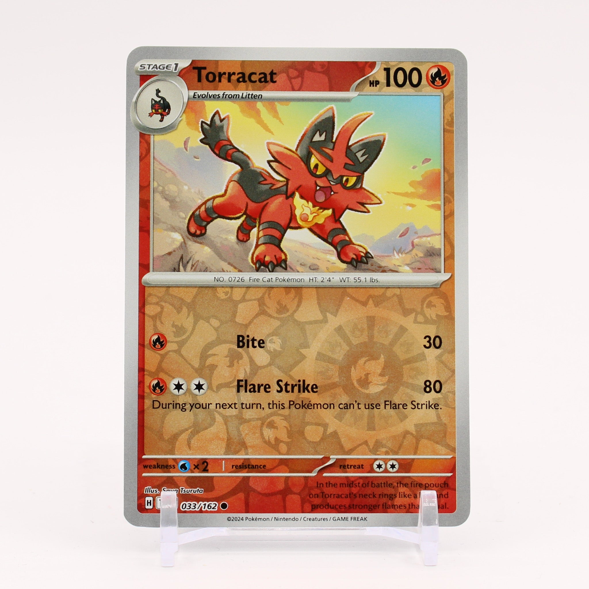 Torracat - 033/162 Temporal Forces Reverse Holo Pokemon - NM/MINT