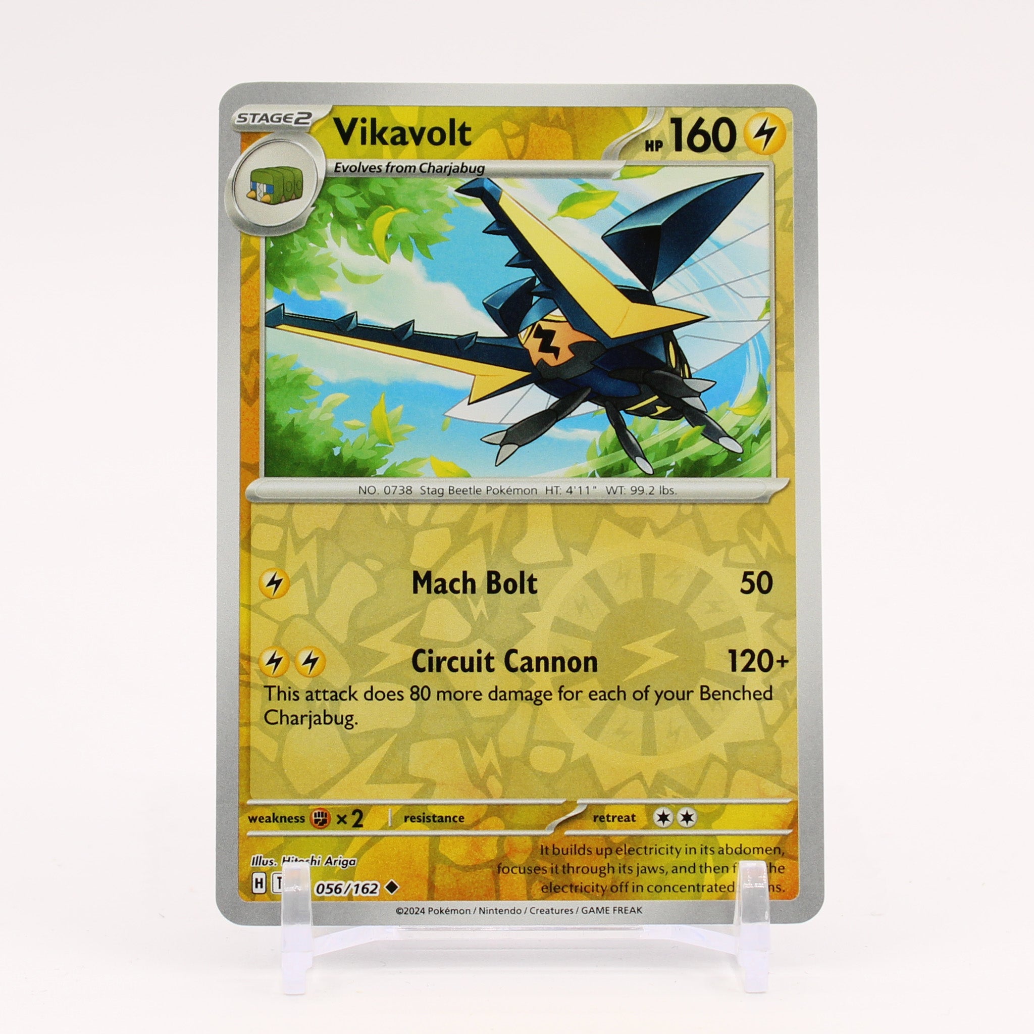 Vikavolt - 056/162 Temporal Forces Reverse Holo Pokemon - NM/MINT