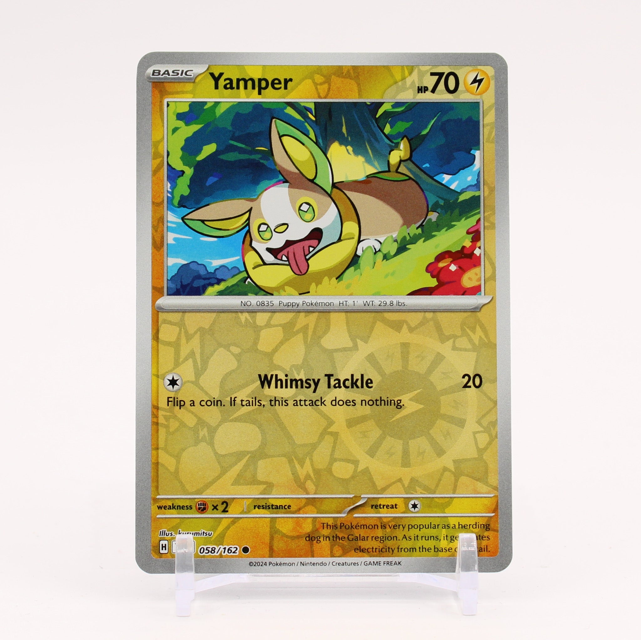 Yamper - 058/162 Temporal Forces Reverse Holo Pokemon - NM/MINT