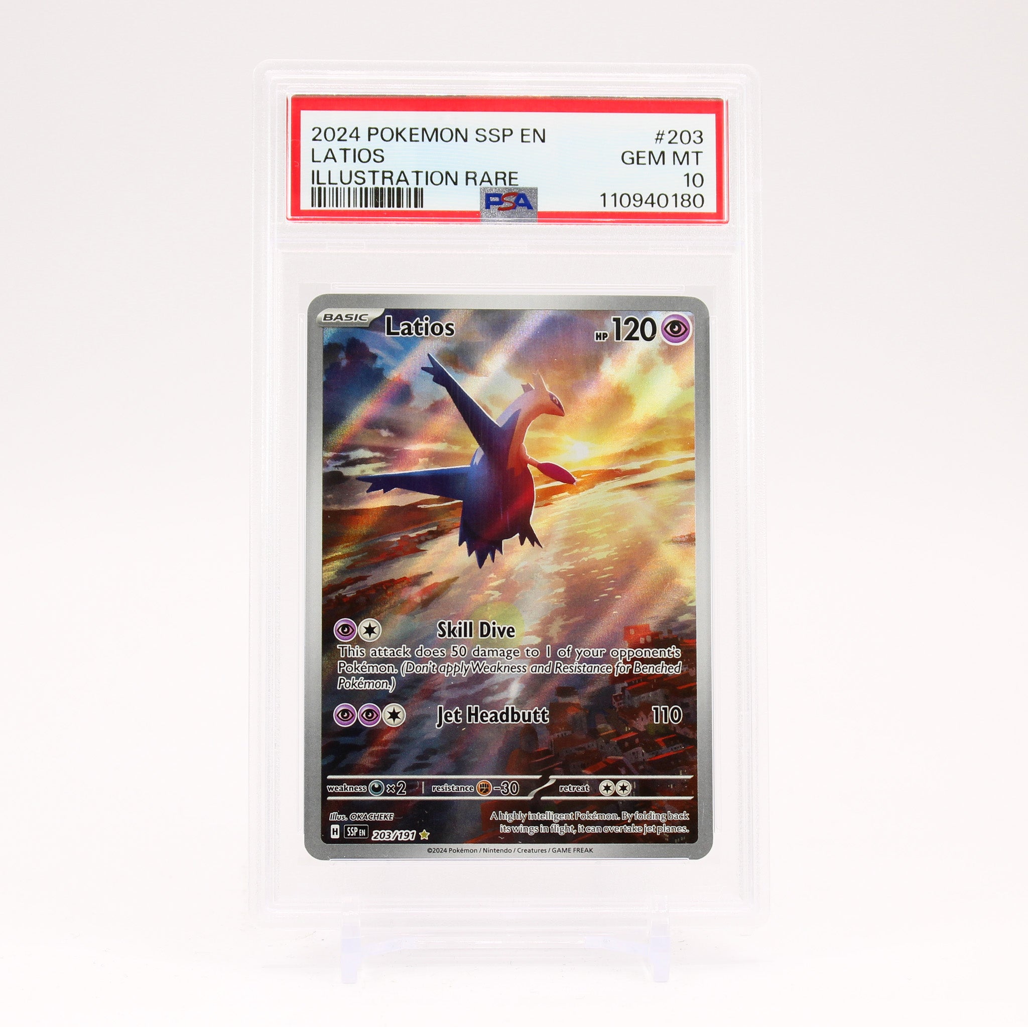 Latios - 203/191 PSA 10 Surging Sparks Illustration Rare Pokemon - GEM MT