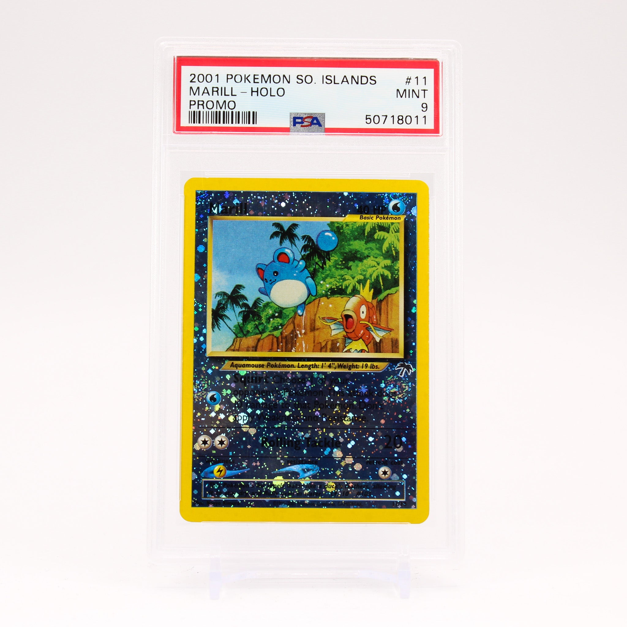Marill - 11/18 PSA 9 Southern Islands Holo Promo Pokemon - MINT