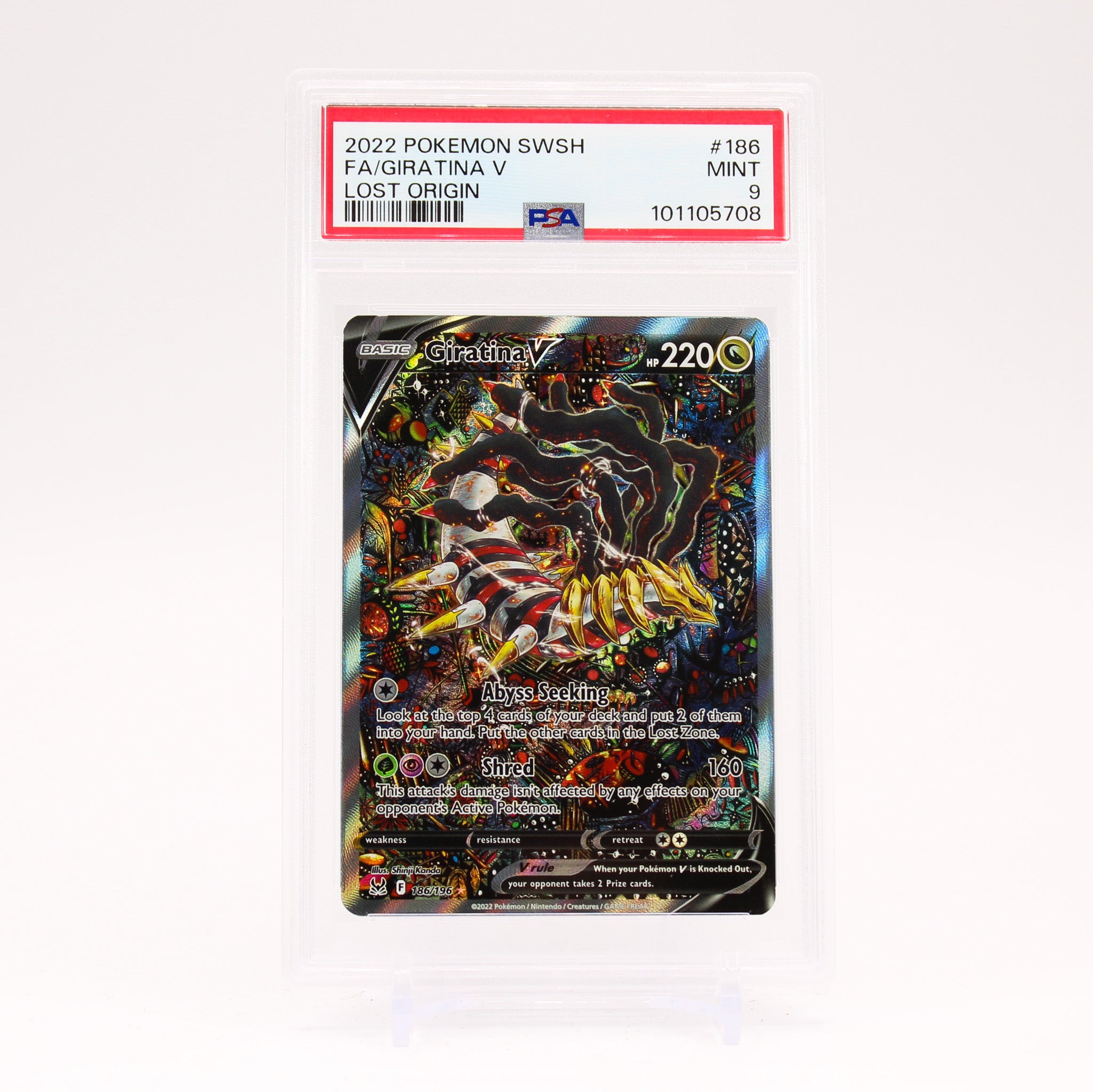 Giratina V - 186/196 PSA 9 Lost Origin Alternate Art Pokemon - MINT