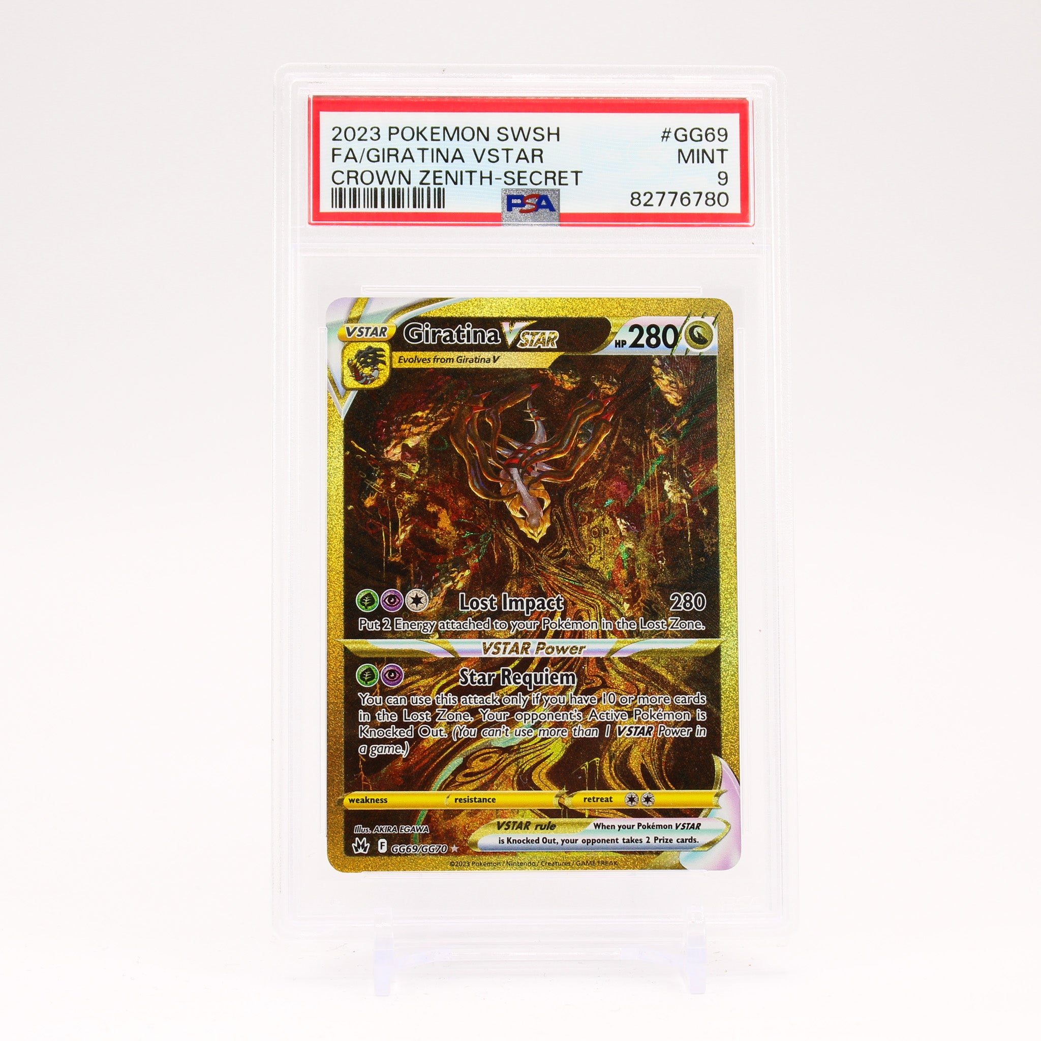 Giratina Vstar - GG69/GG70 PSA 9 Crown Zenith Gallery Gold Pokemon - MINT