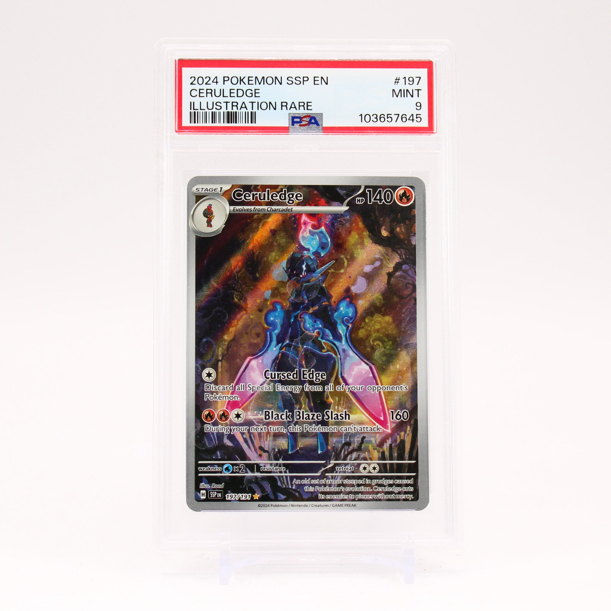 Ceruledge - 197/191 PSA 9 Surging Sparks Illustration Rare Pokemon - MINT