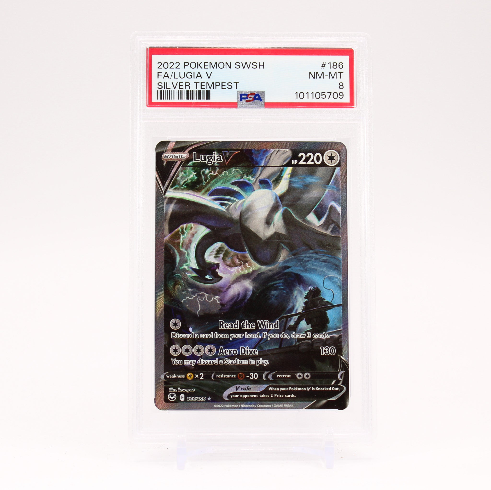 Lugia V - 186/195 PSA 8 Silver Tempest Alternate Art Pokemon - NM/MINT