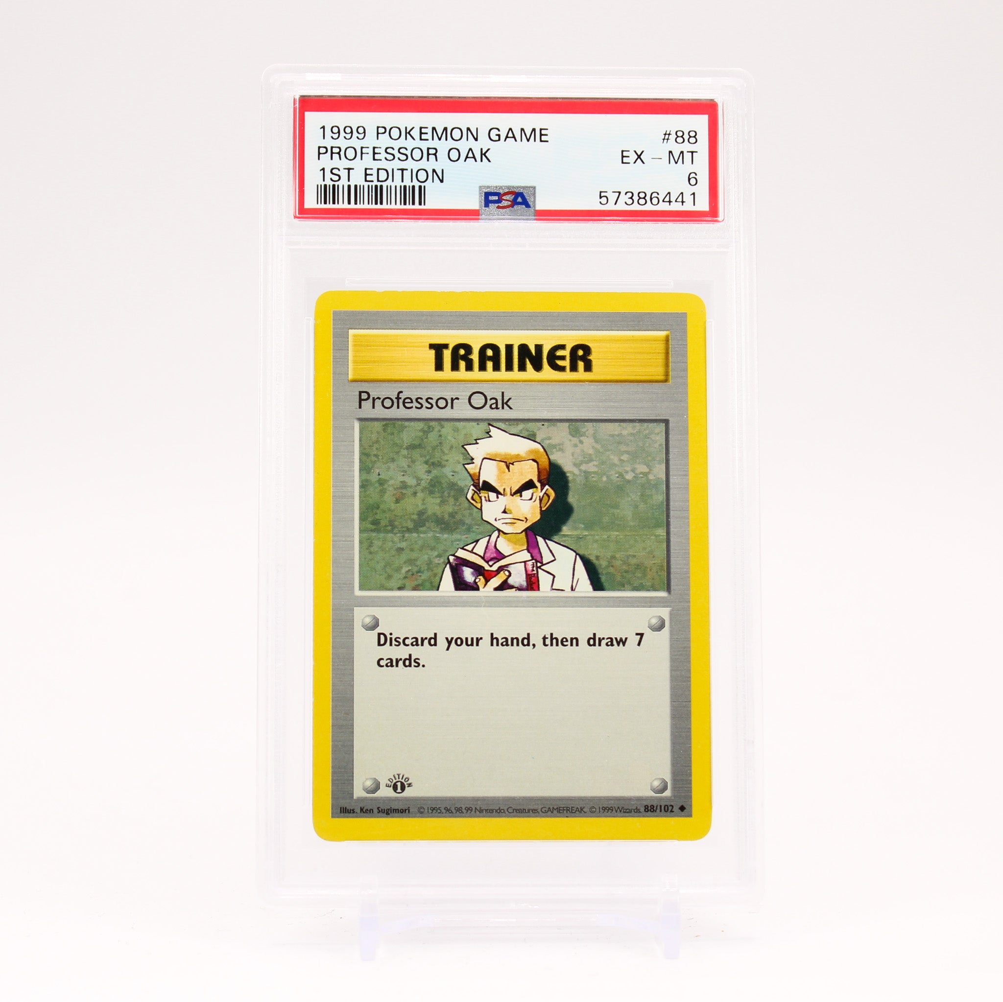 Professor Oak - 88/102 1st Edition PSA 6 Base Set Trainer - EX-MT