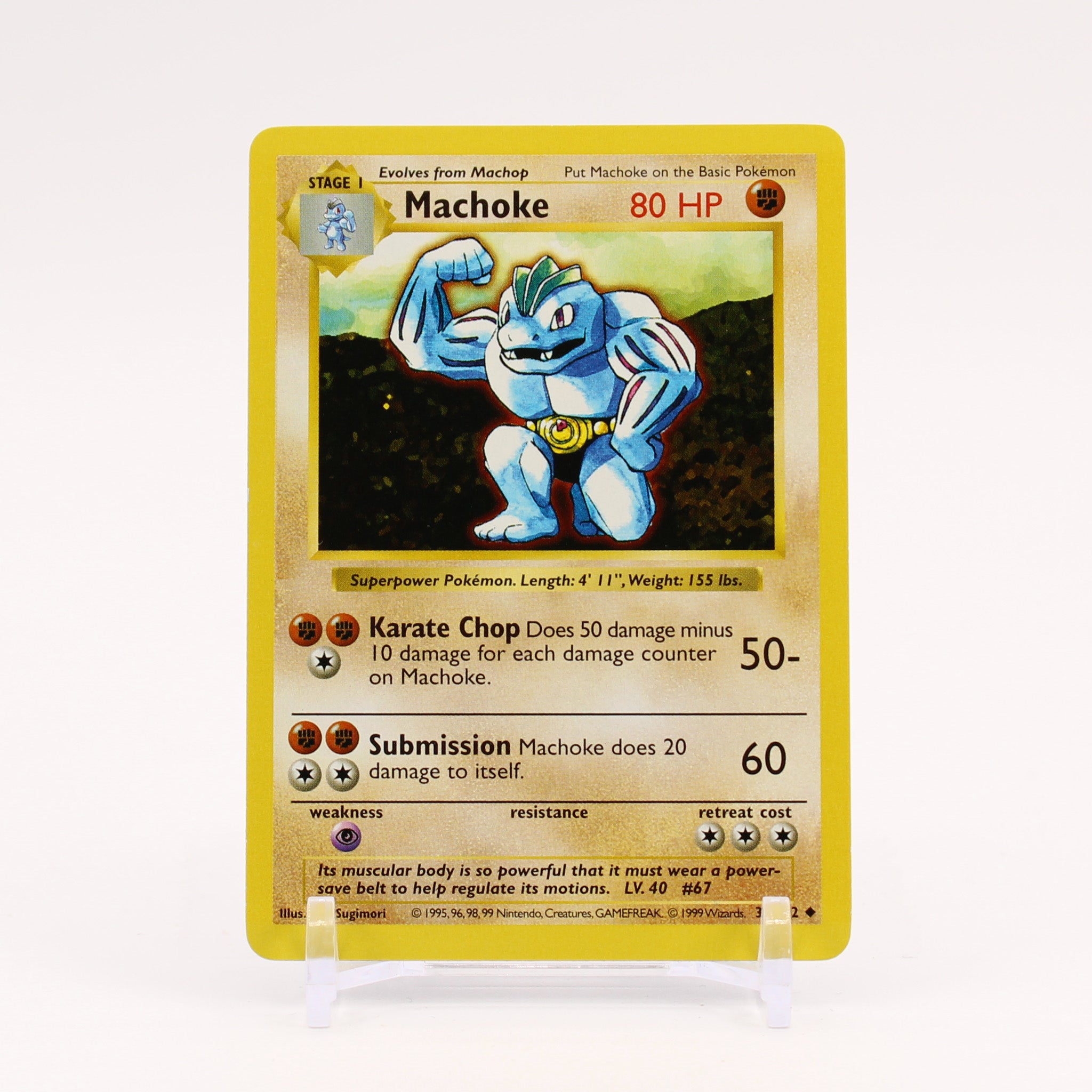 Machoke - 34/102 Base Set SHADOWLESS Pokemon - NM