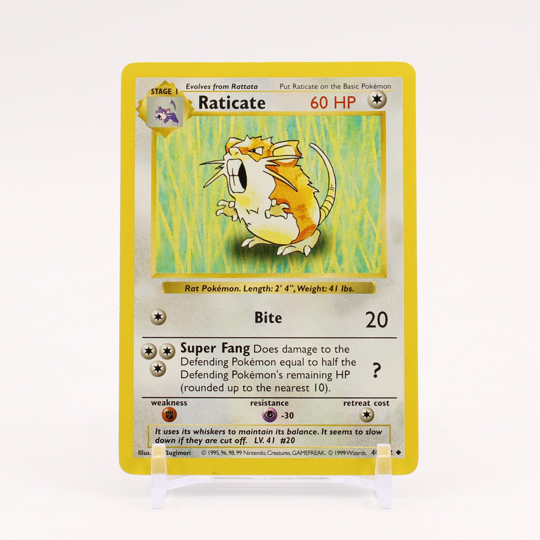 Raticate - 40/102 Base Set SHADOWLESS Pokemon - NM