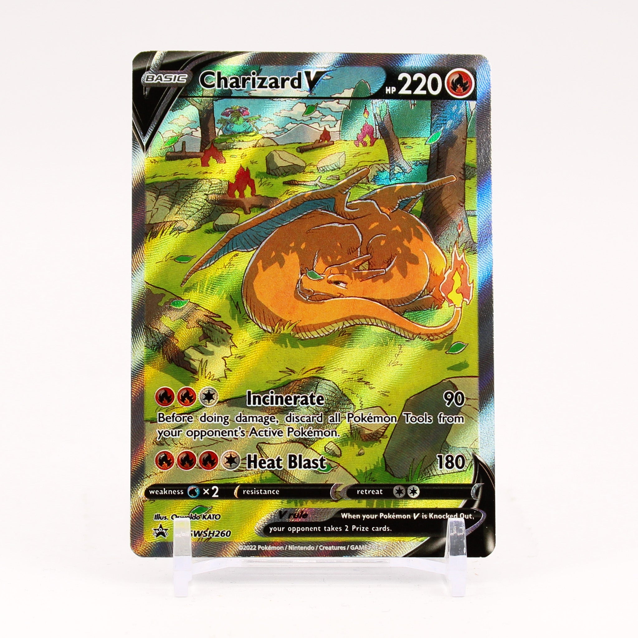Charizard V - SWSH260 UPC Black Star Promo Alternate Art Pokemon - NM/MINT
