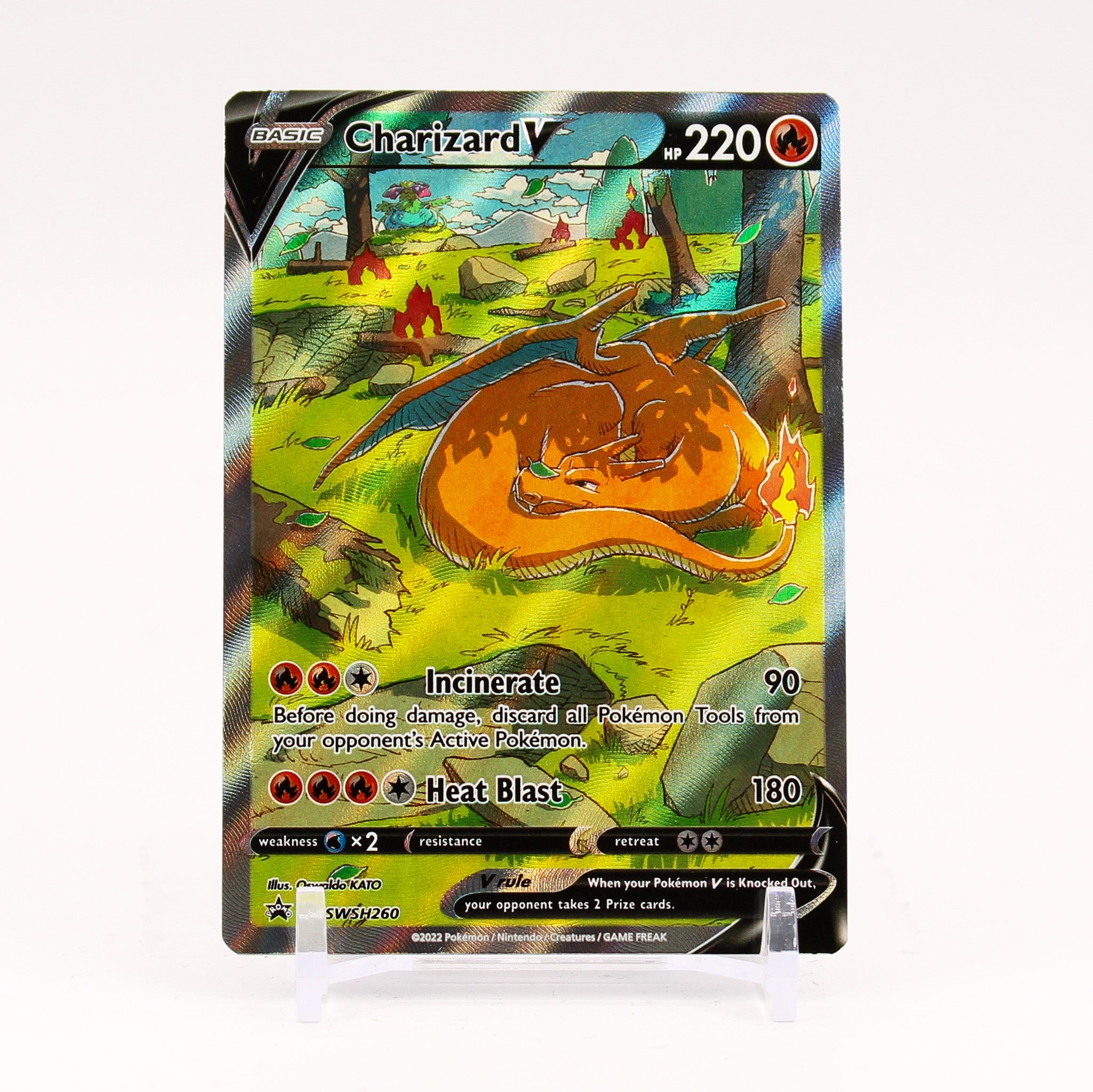 Charizard V - SWSH260 UPC Black Star Promo Alternate Art Pokemon - NM/MINT