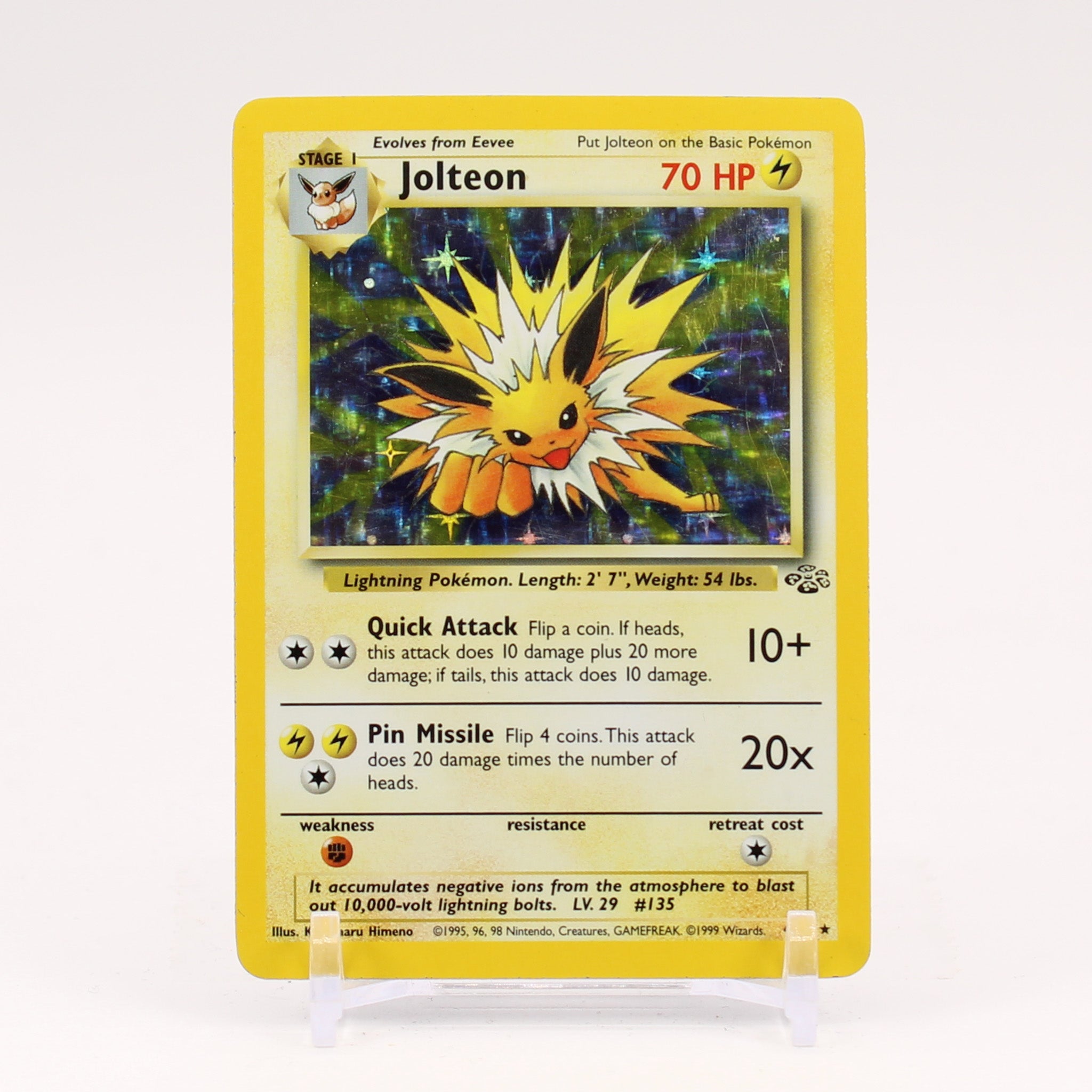 Jolteon - 4/64 Jungle Unlimited Holo Rare Pokemon - LP/MP