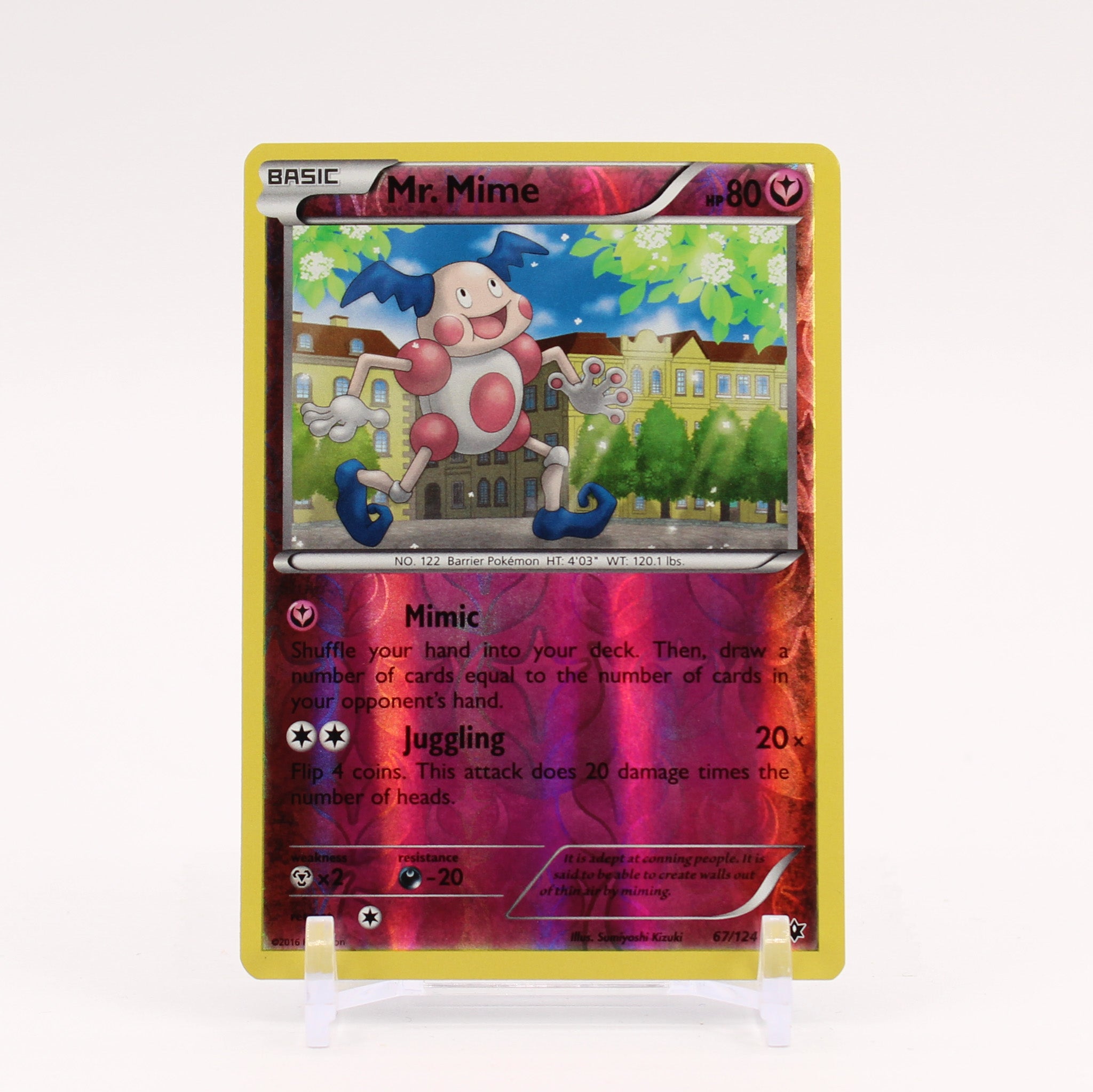 Mr. Mime - 67/124 Fates Collide Reverse Holo Rare Pokemon - NM