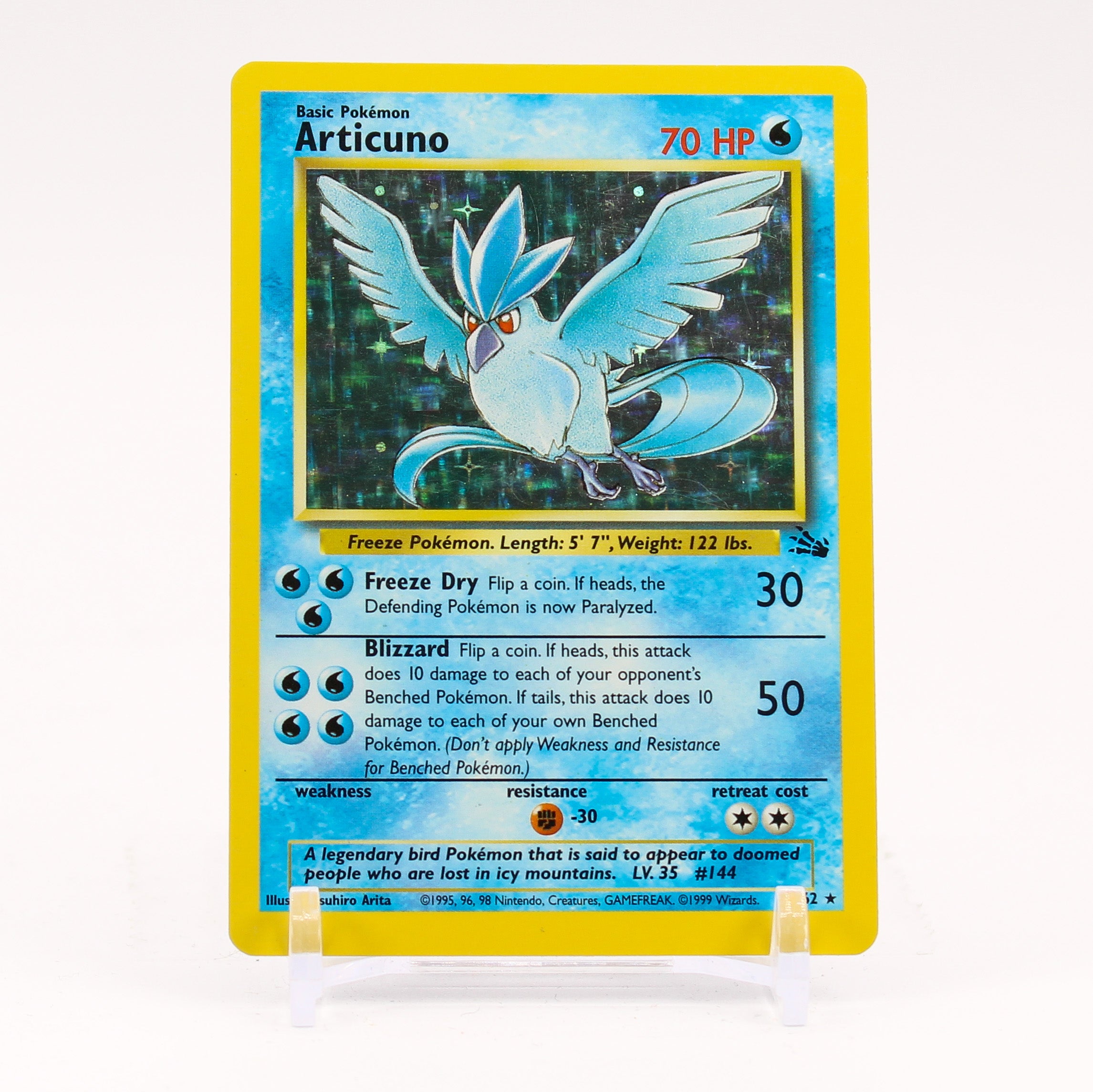 Articuno - 2/62 Fossil Unlimited Holo Rare Pokemon - LP/MP