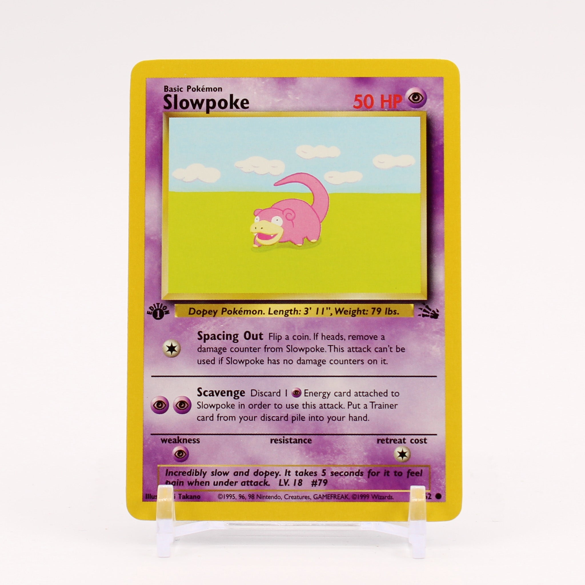 Slowpoke - 55/62 Fossil 1st Edition Pokemon - NM