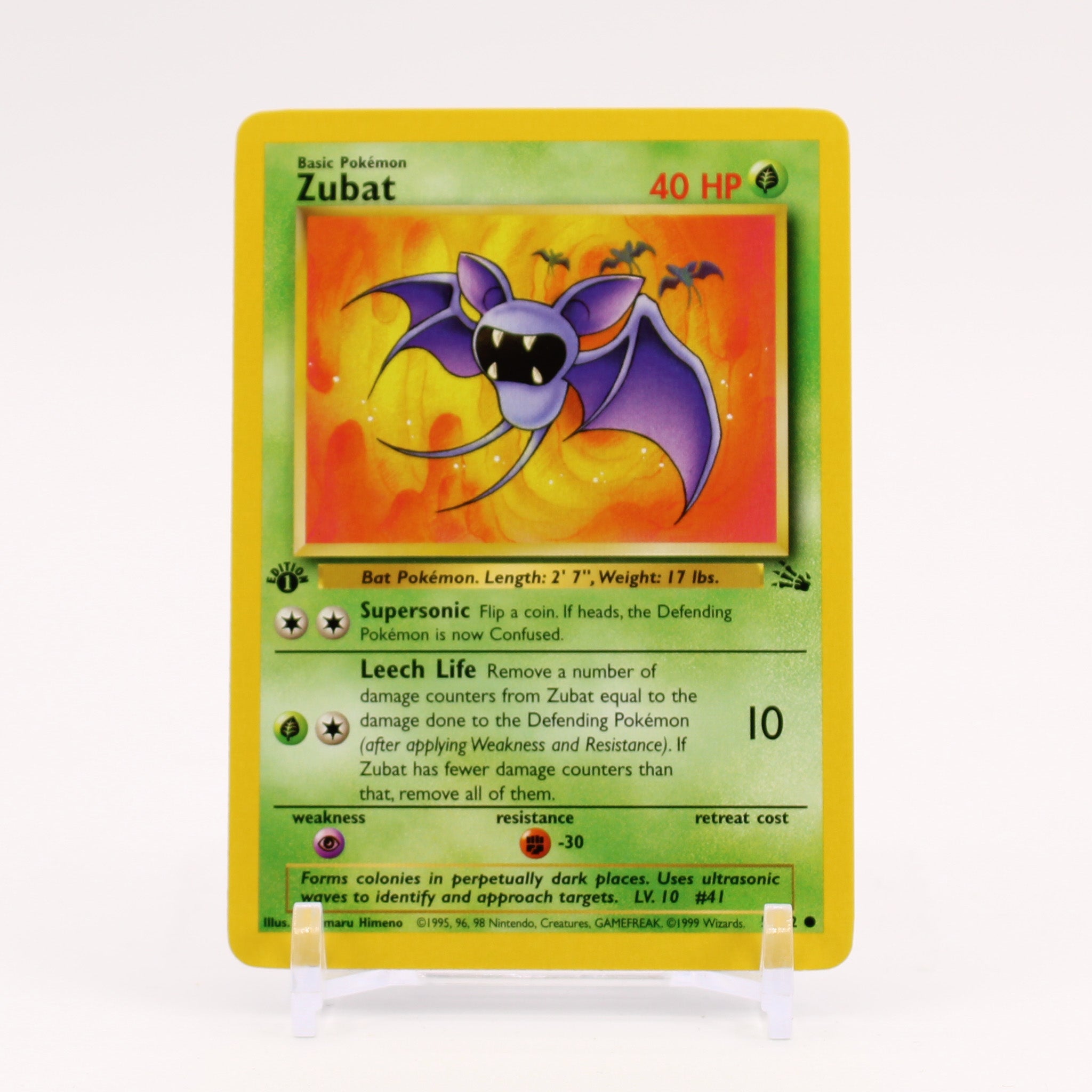 Zubat - 57/62 Fossil 1st Edition Pokemon - NM