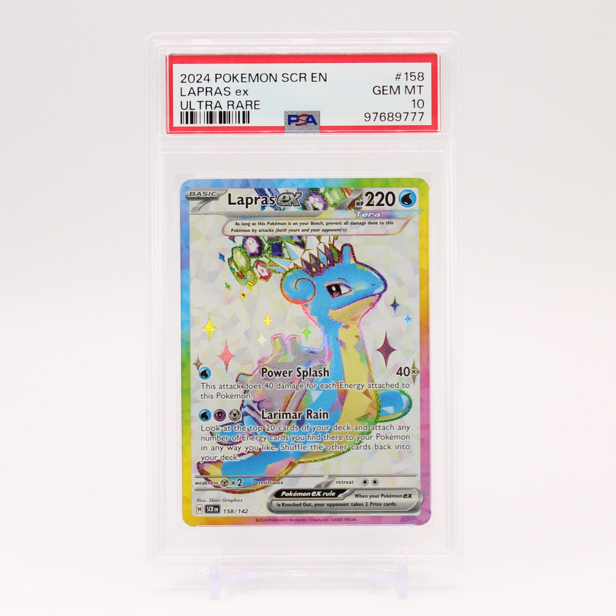 Lapras ex - 158/142 PSA 10 Stellar Crown Full Art Pokemon - GEM MINT