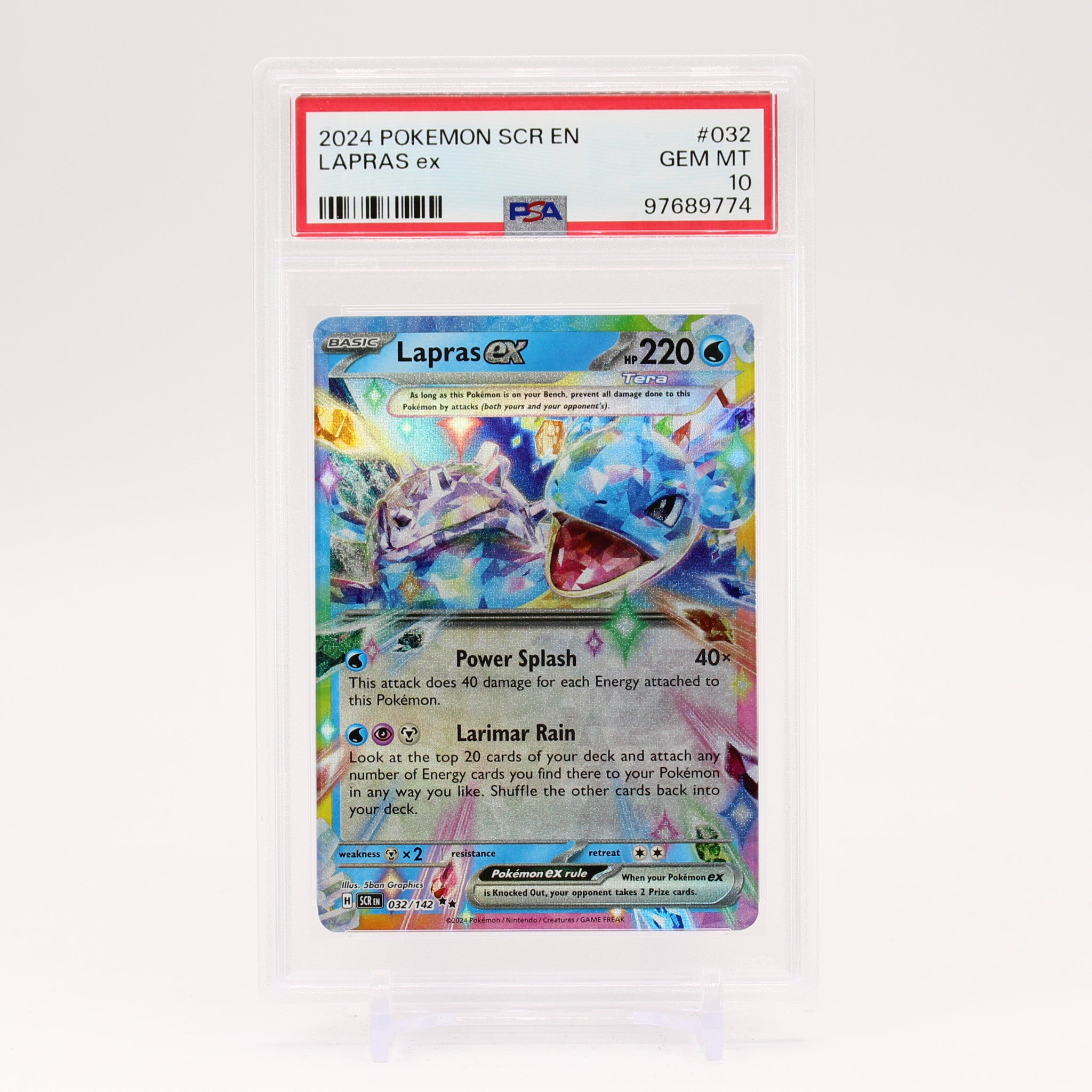 Lapras ex - 032/142 PSA 10 Stellar Crown Double Rare Pokemon - GEM MINT