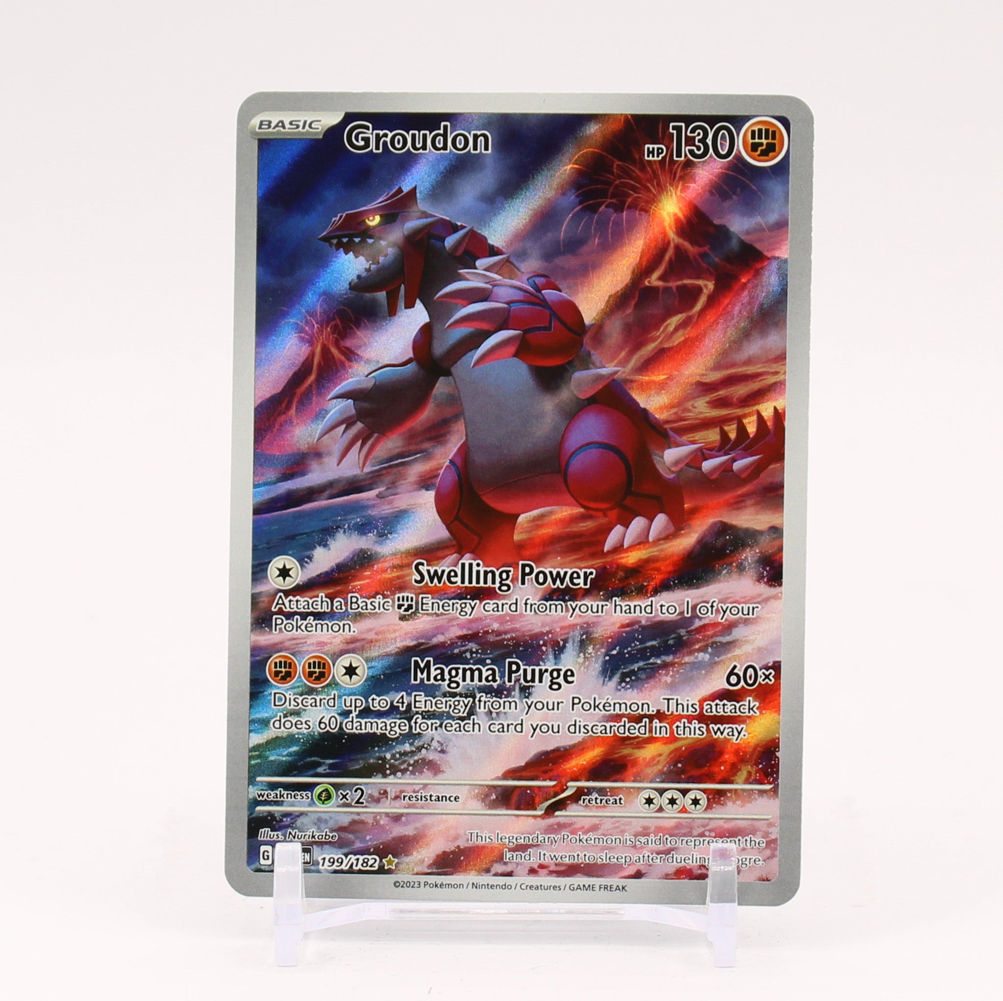 Groudon - 199/182 Paradox Rift Illustration Rare Pokemon - NM/MINT