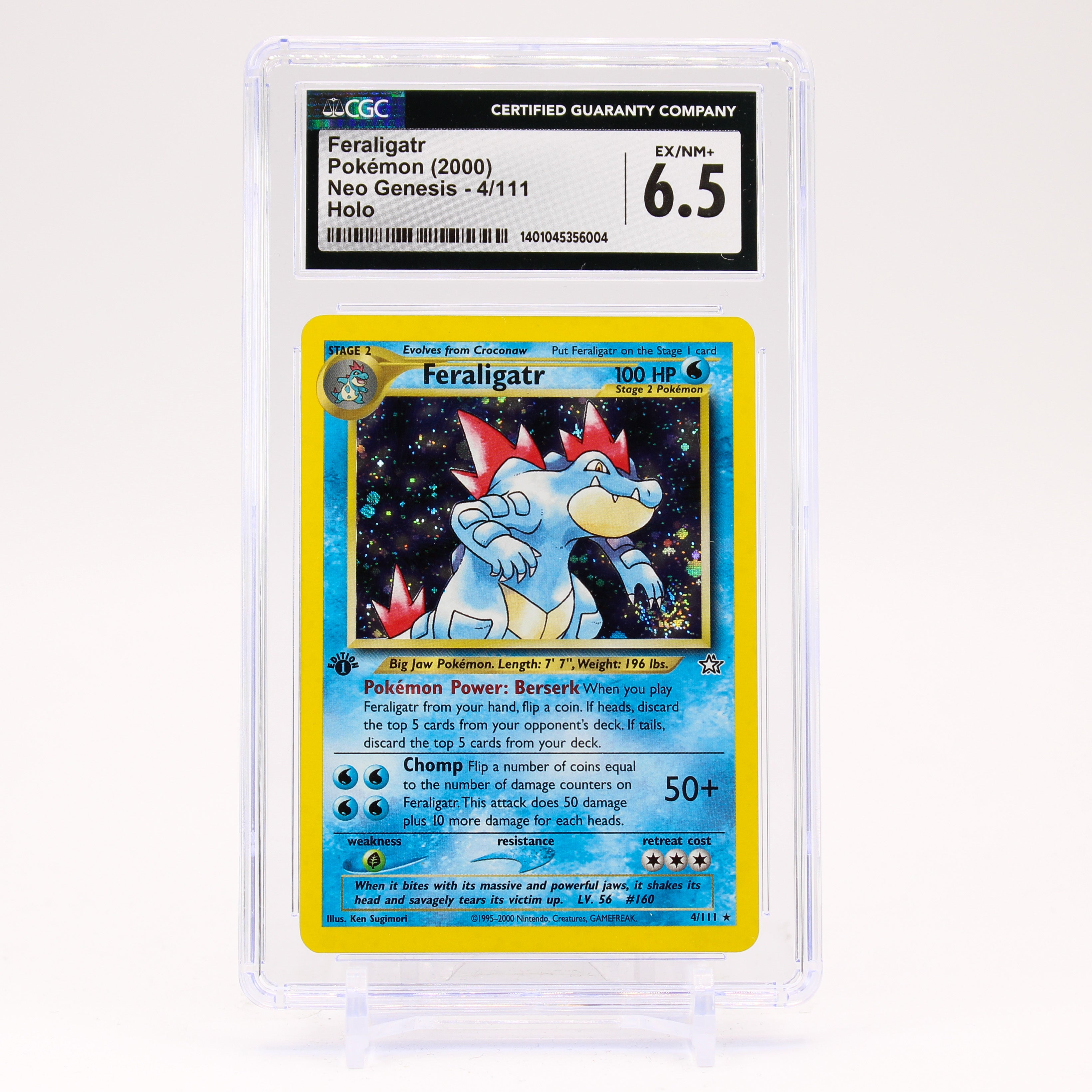 Feraligatr - 4/111 CGC 6.5 Neo Genesis 1st Edition Holo Rare SWIRL Pokemon - EX/NM+