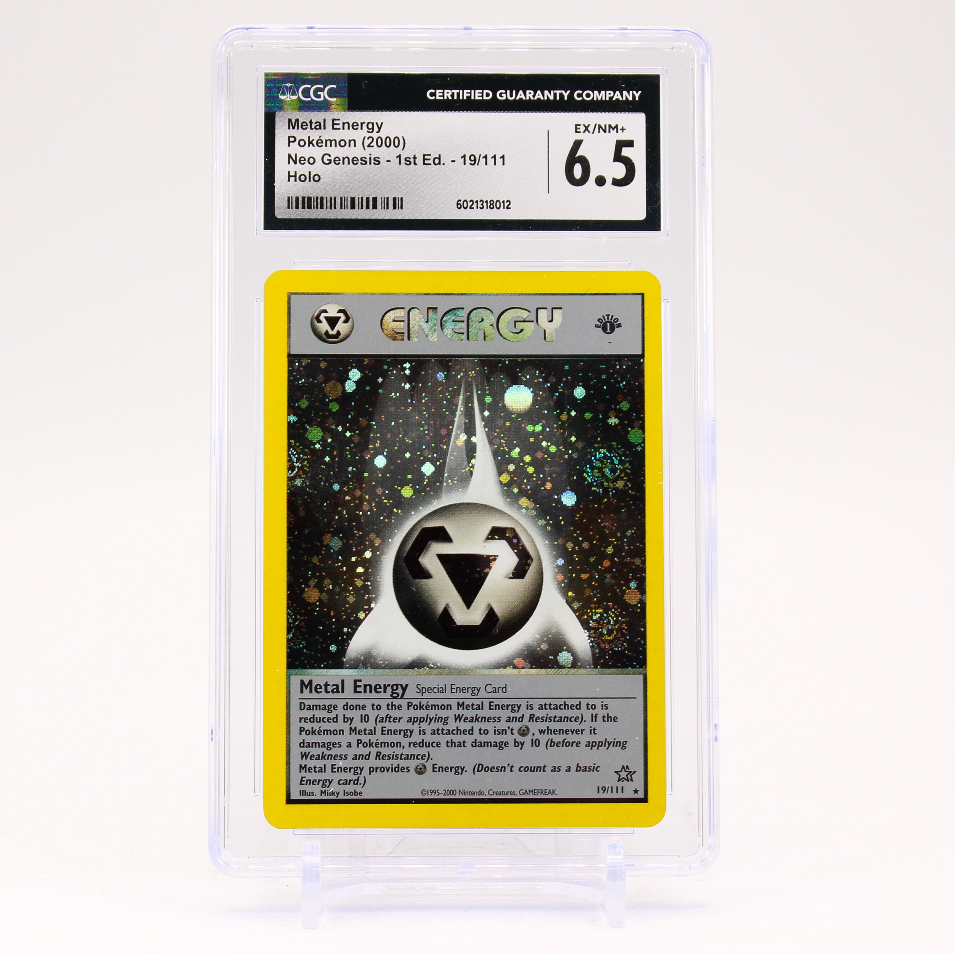Metal Energy - 19/111 CGC 6.5 Neo Genesis 1st Edition Holo Rare - EX/NM+