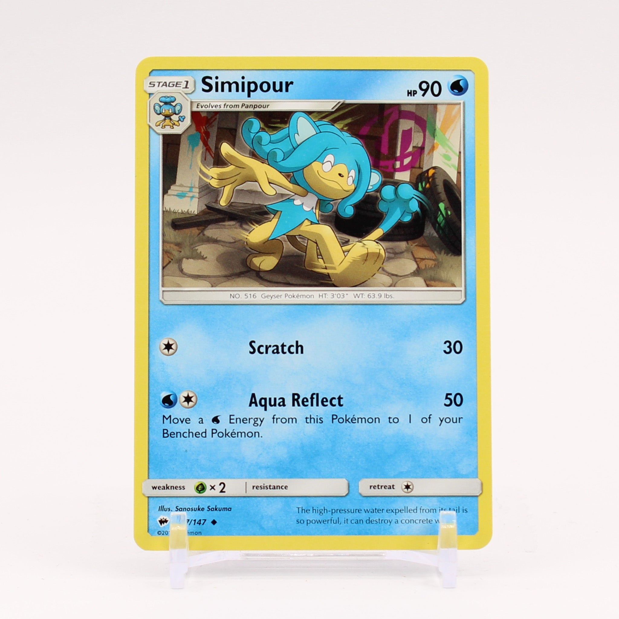 Simipour - 37/147 Burning Shadows Pokemon - NM/MINT