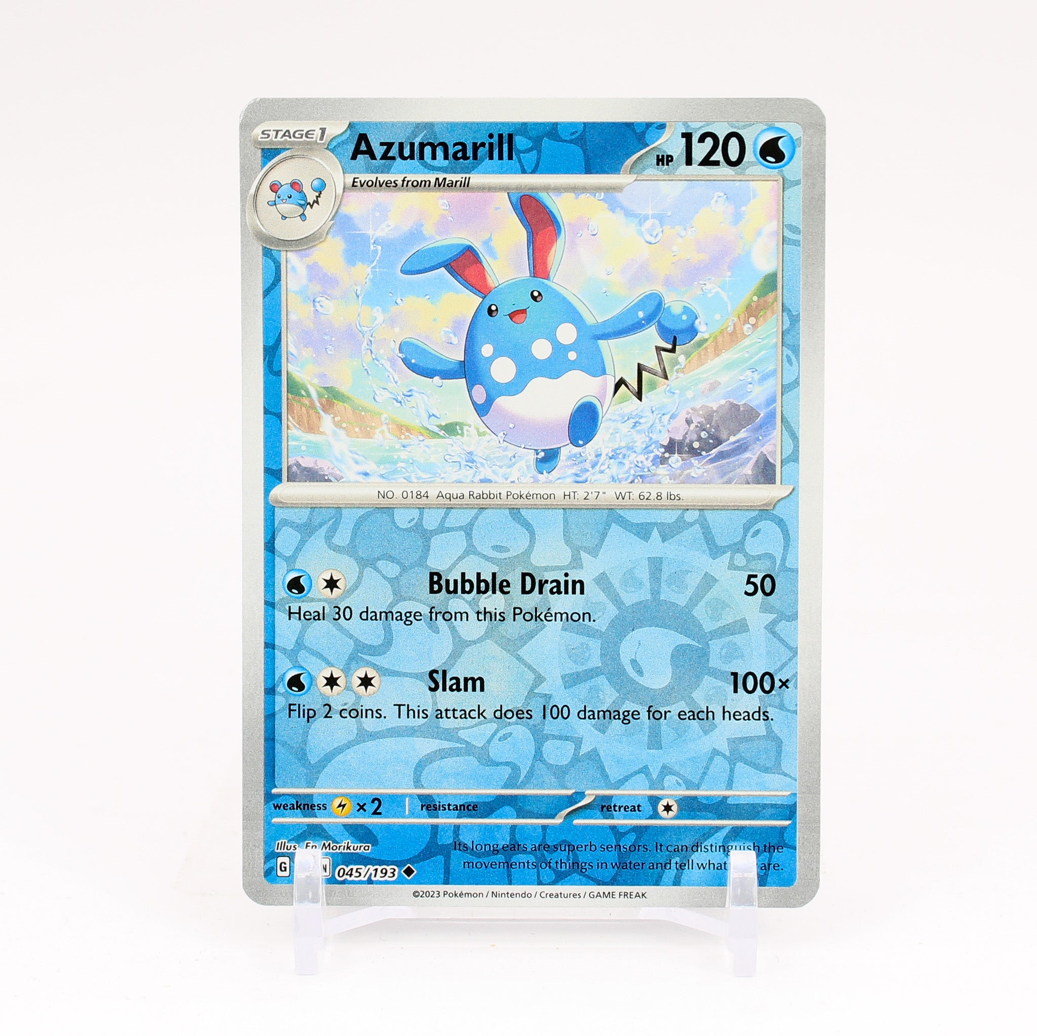 Azumarill - 045/193 Paldea Evolved Reverse Holo Uncommon Pokemon - NM/MINT