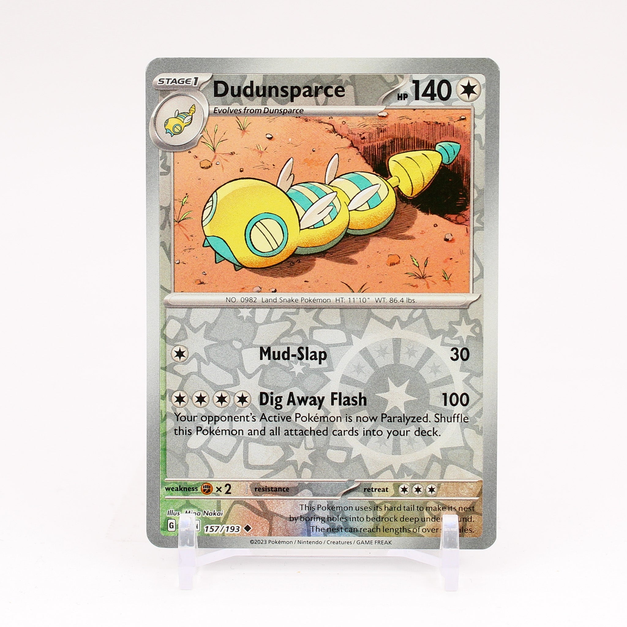 Dudunsparce - 157/193 Paldea Evolved Reverse Holo Uncommon Pokemon - NM/MINT