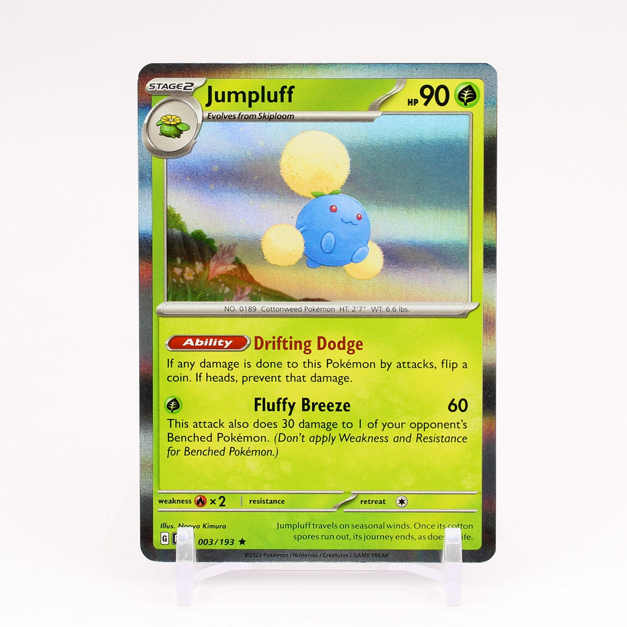 Jumpluff - 003/193 Paldea Evolved Holo Rare Pokemon - NM/MINT
