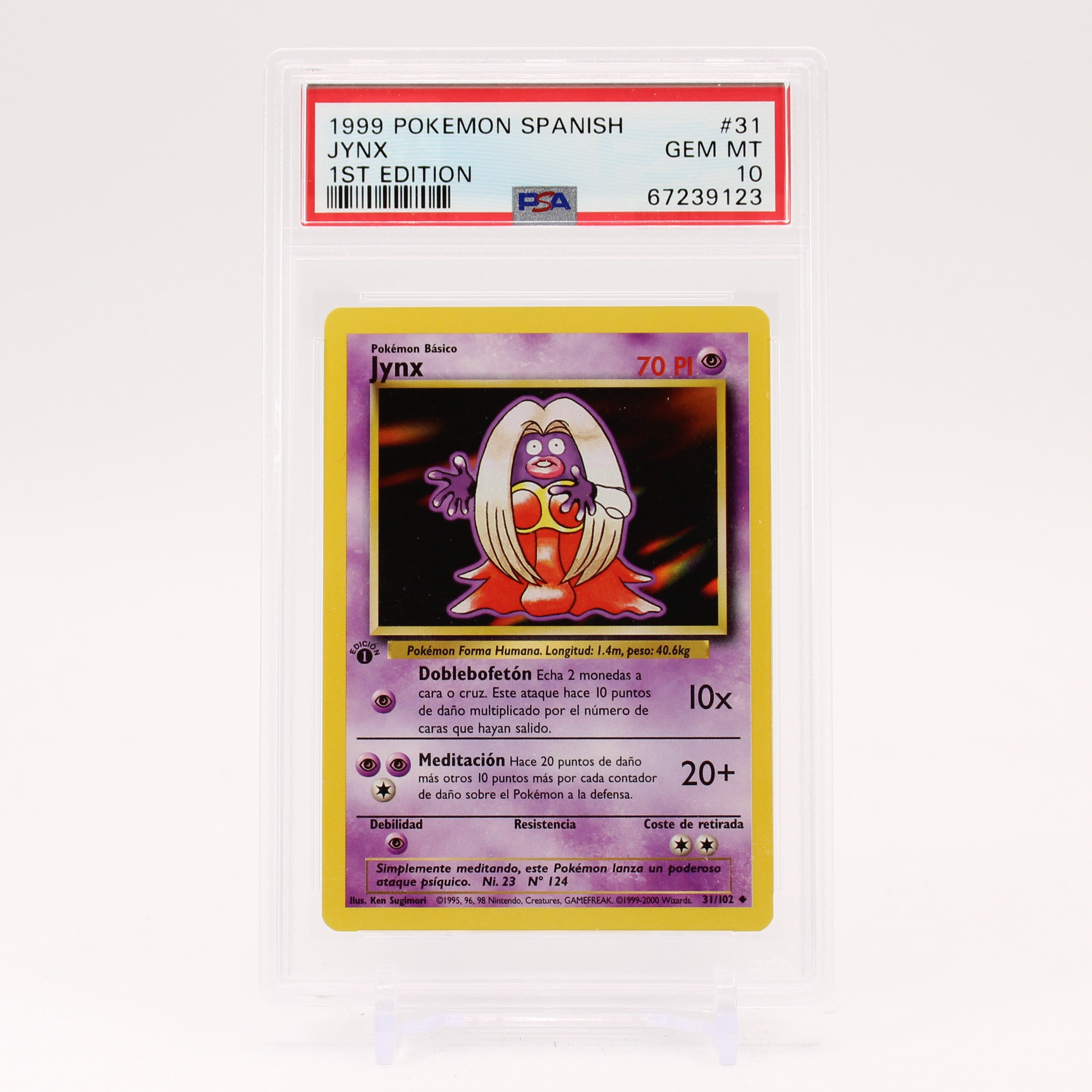 Jynx - 31/102 1st Edition Spanish PSA 10 Base Set Pokemon - GEM MINT