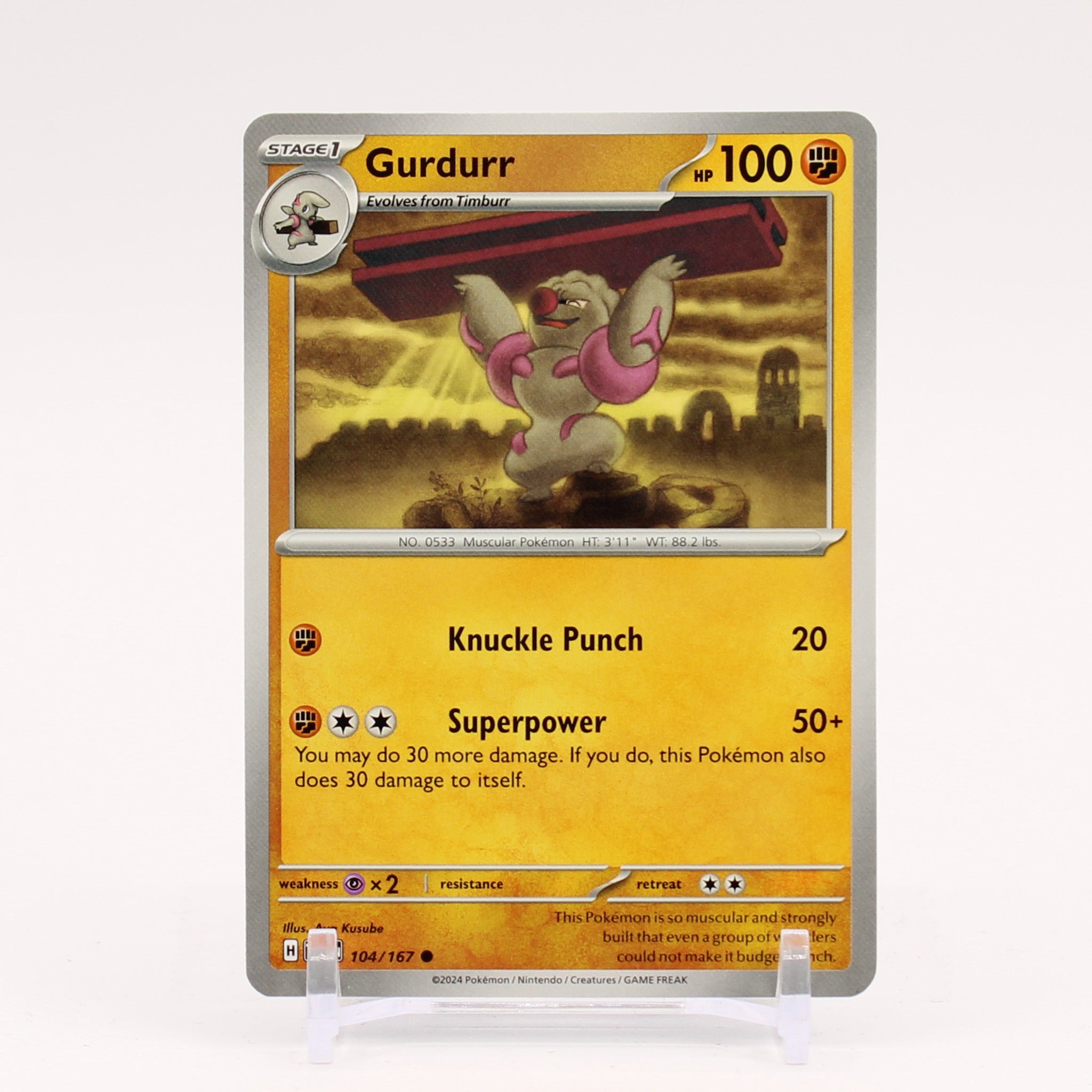 Gurdurr - 104/167 Twilight Masquerade Pokemon - NM/MINT