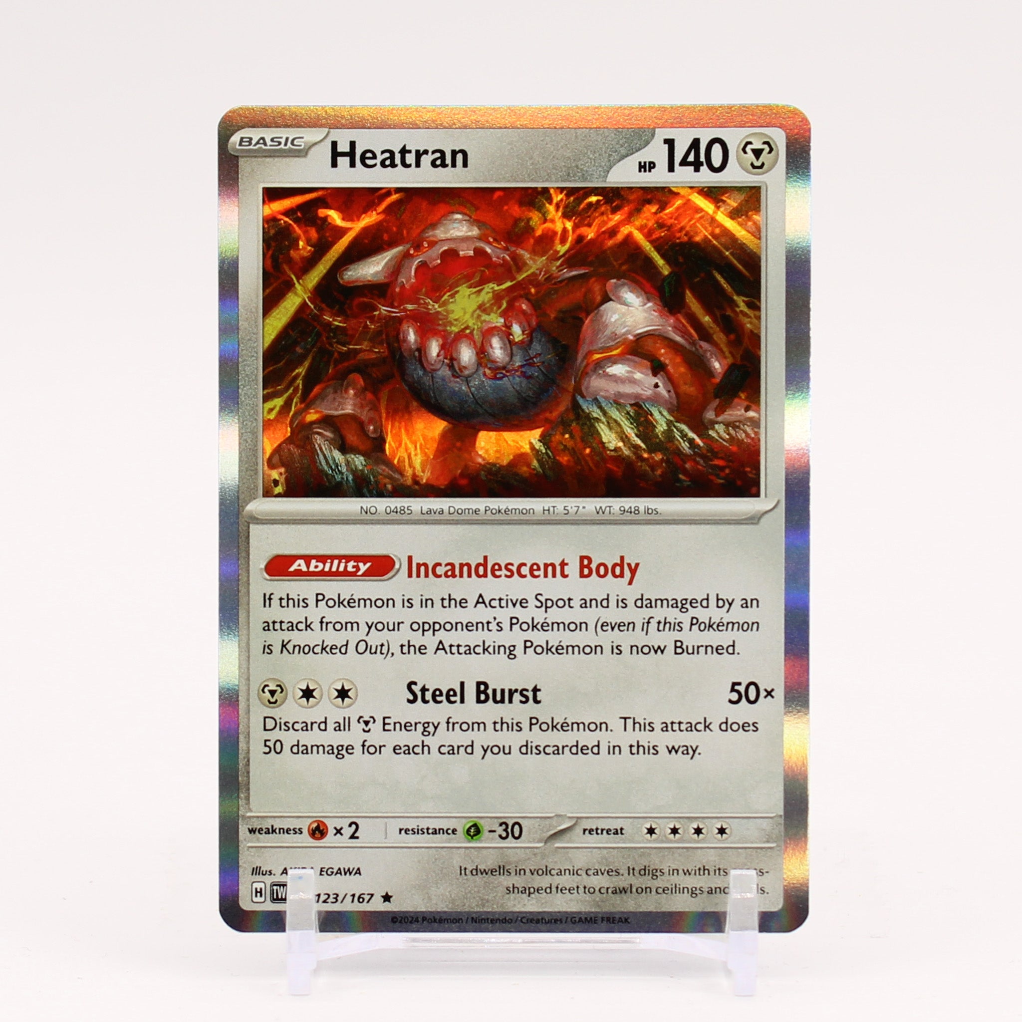 Heatran - 123/167 Twilight Masquerade Holo Rare Pokemon - NM/MINT