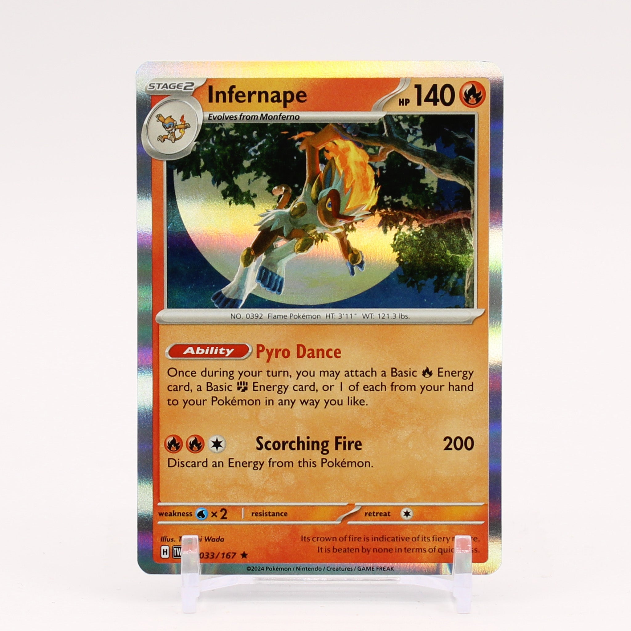 Infernape - 033/167 Twilight Masquerade Holo Rare Pokemon - NM/MINT