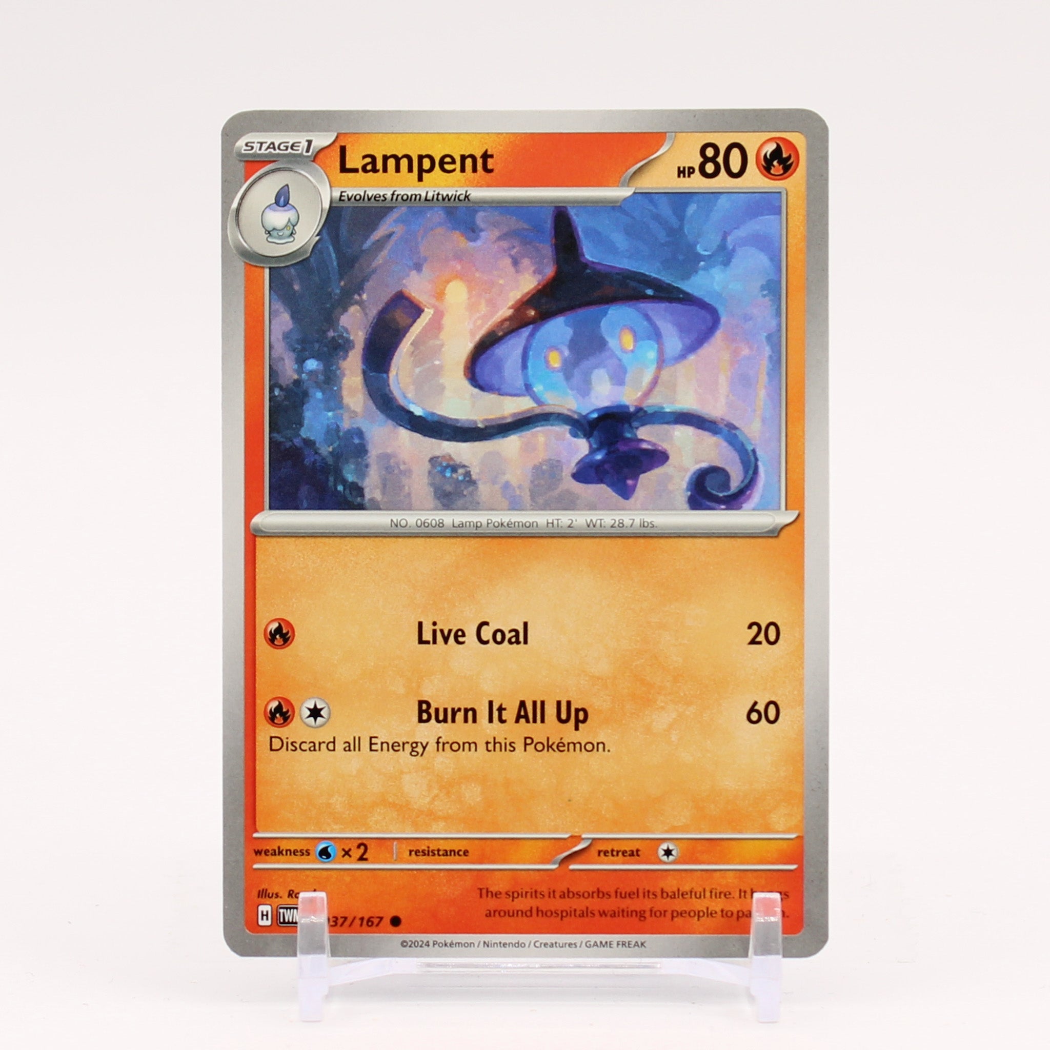 Lampent - 037/167 Twilight Masquerade Pokemon - NM/MINT