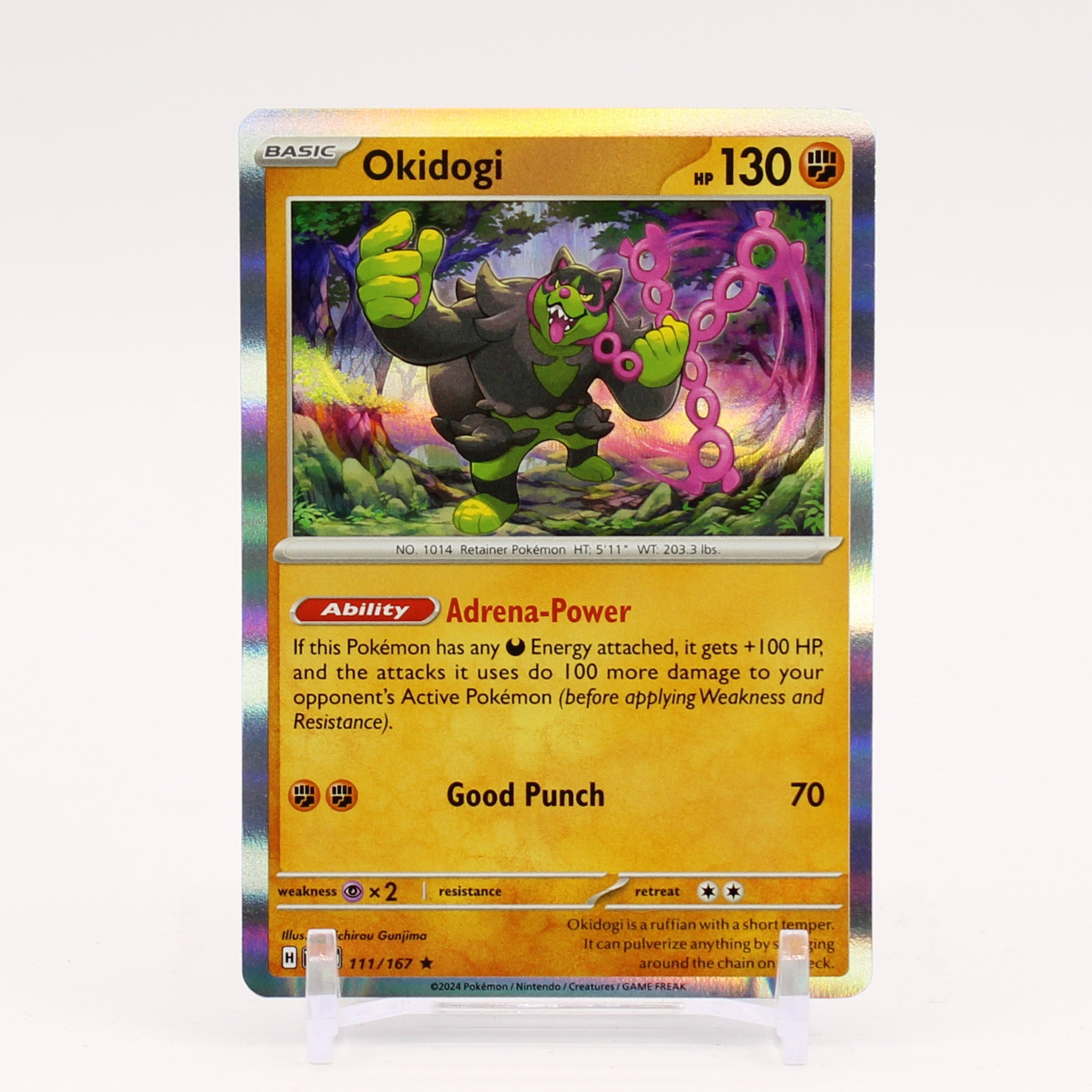 Okidogi - 111/167 Twilight Masquerade Holo Rare Pokemon - NM/MINT