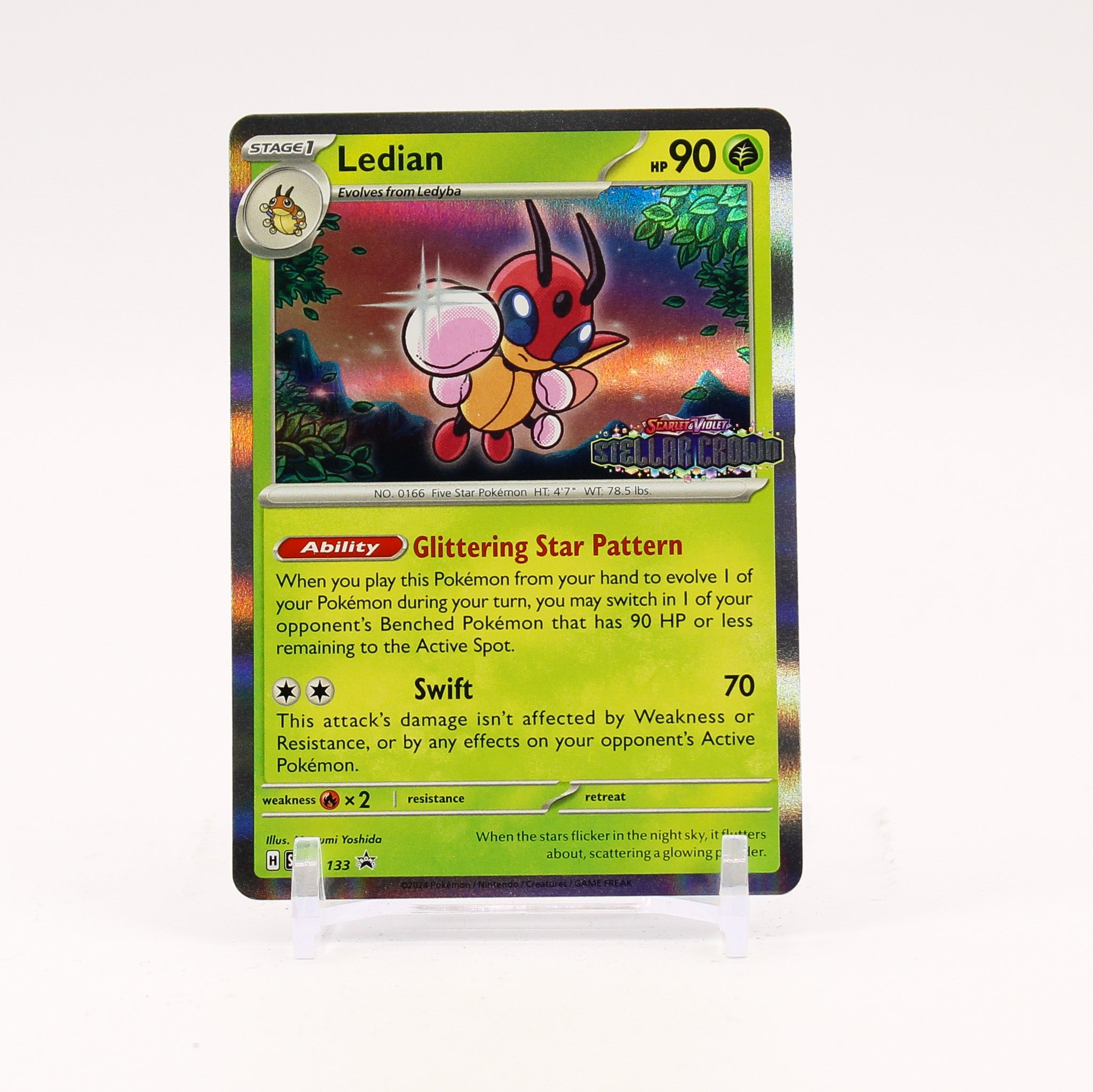 Ledian - SVP133 Stellar Crown Prerelease Promo Stamped Pokemon - NM/MINT