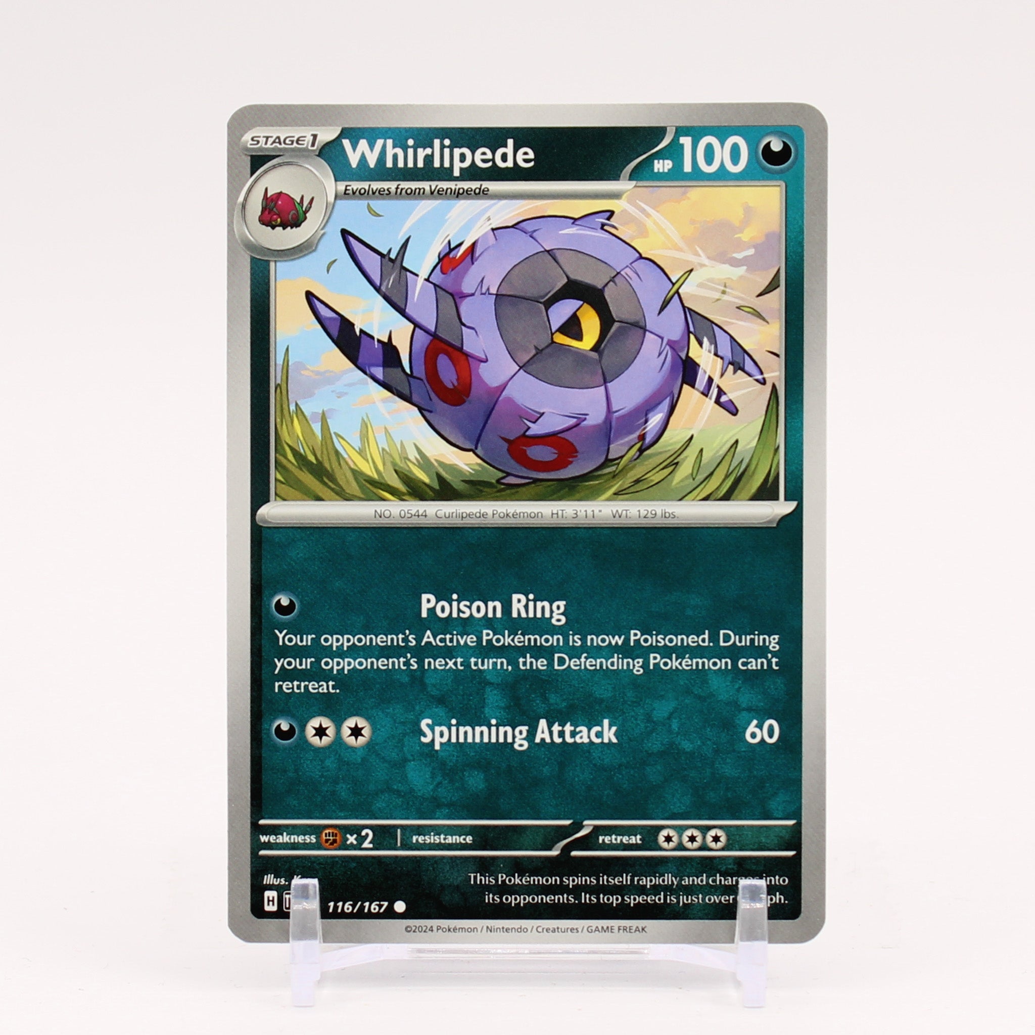 Whirlipede - 116/167 Twilight Masquerade Pokemon - NM/MINT