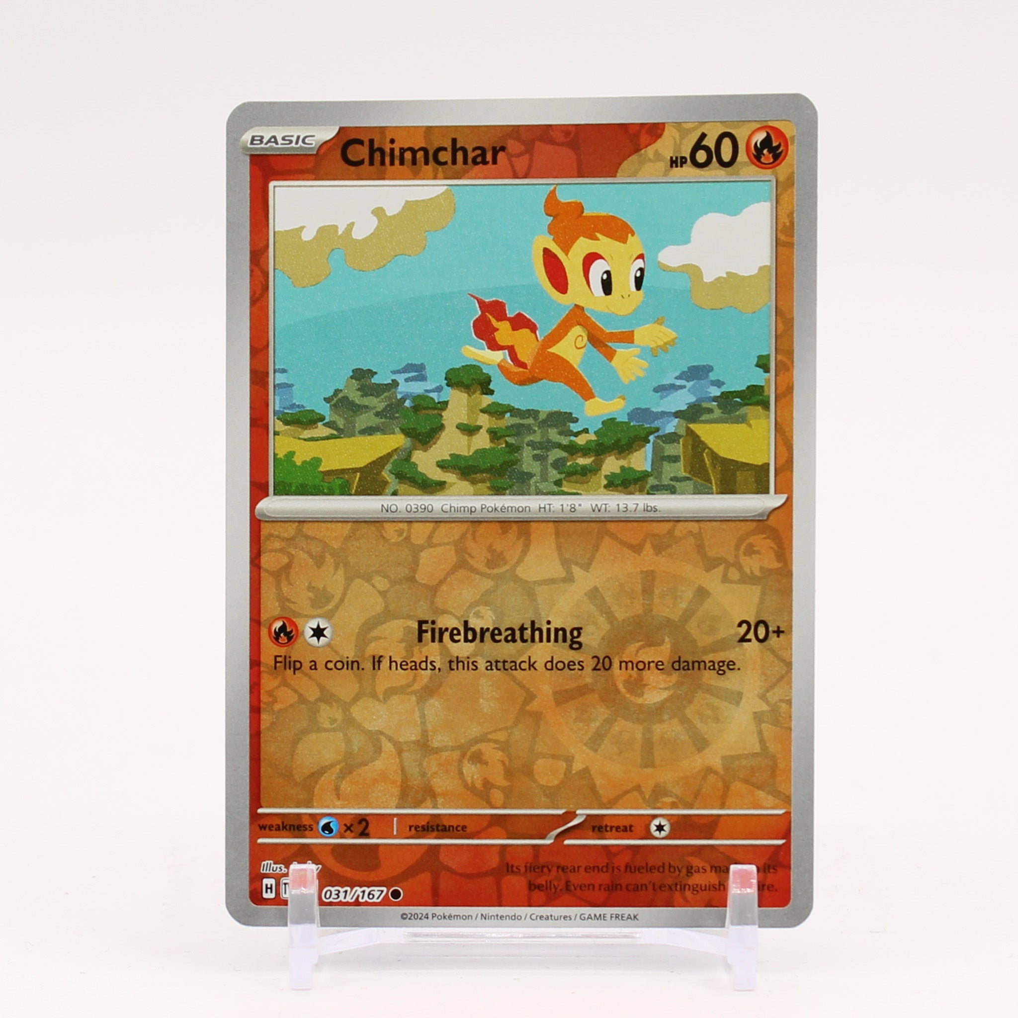 Chimchar - 031/167 Twilight Masquerade REVERSE Holo Pokemon - NM/MINT