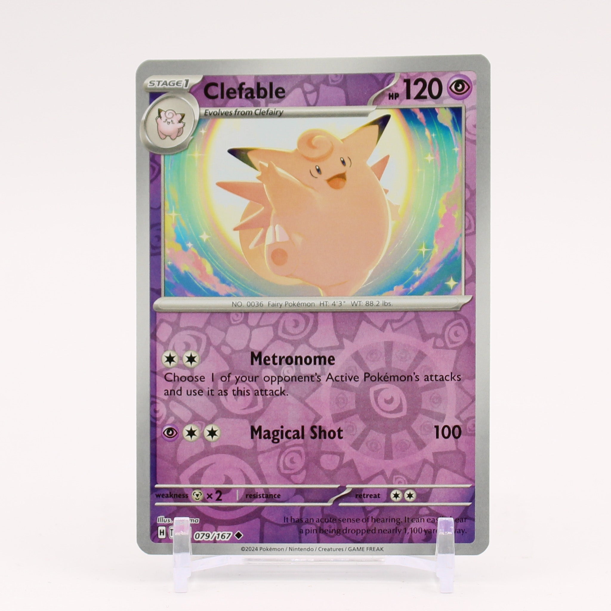 Clefable - 079/167 Twilight Masquerade REVERSE Holo Pokemon - NM/MINT