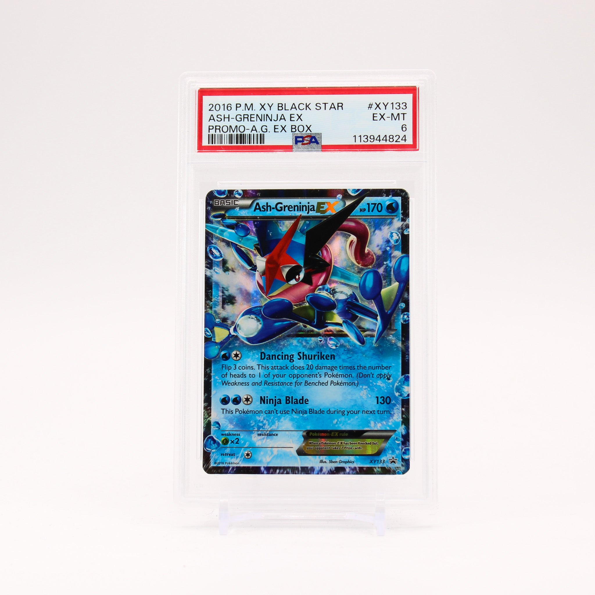 Ash-Greninja EX - XY133 PSA 6 Black Star Promo Pokemon - EX/MT