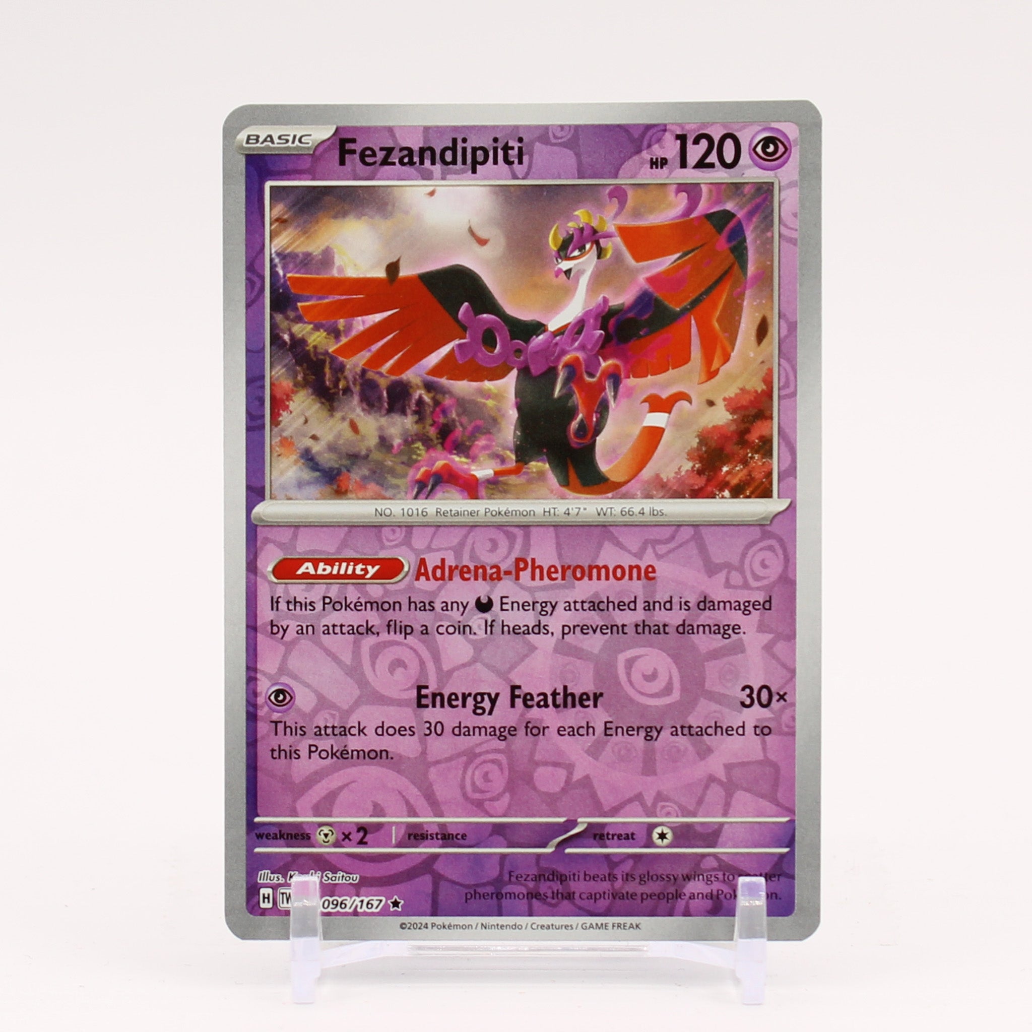 Fezandipiti - 096/167 Twilight Masquerade REVERSE Holo Rare Pokemon - NM/MINT