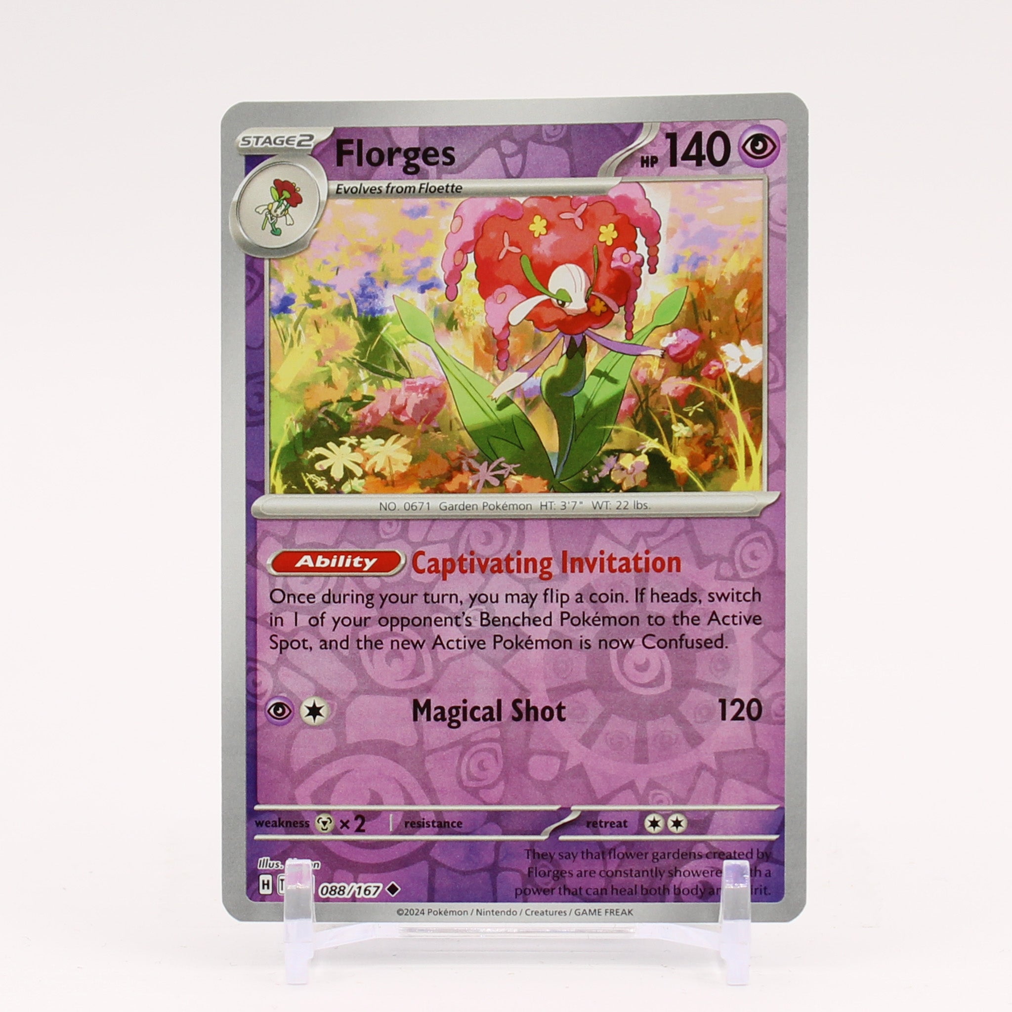 Florges - 088/167 Twilight Masquerade REVERSE Holo Pokemon - NM/MINT