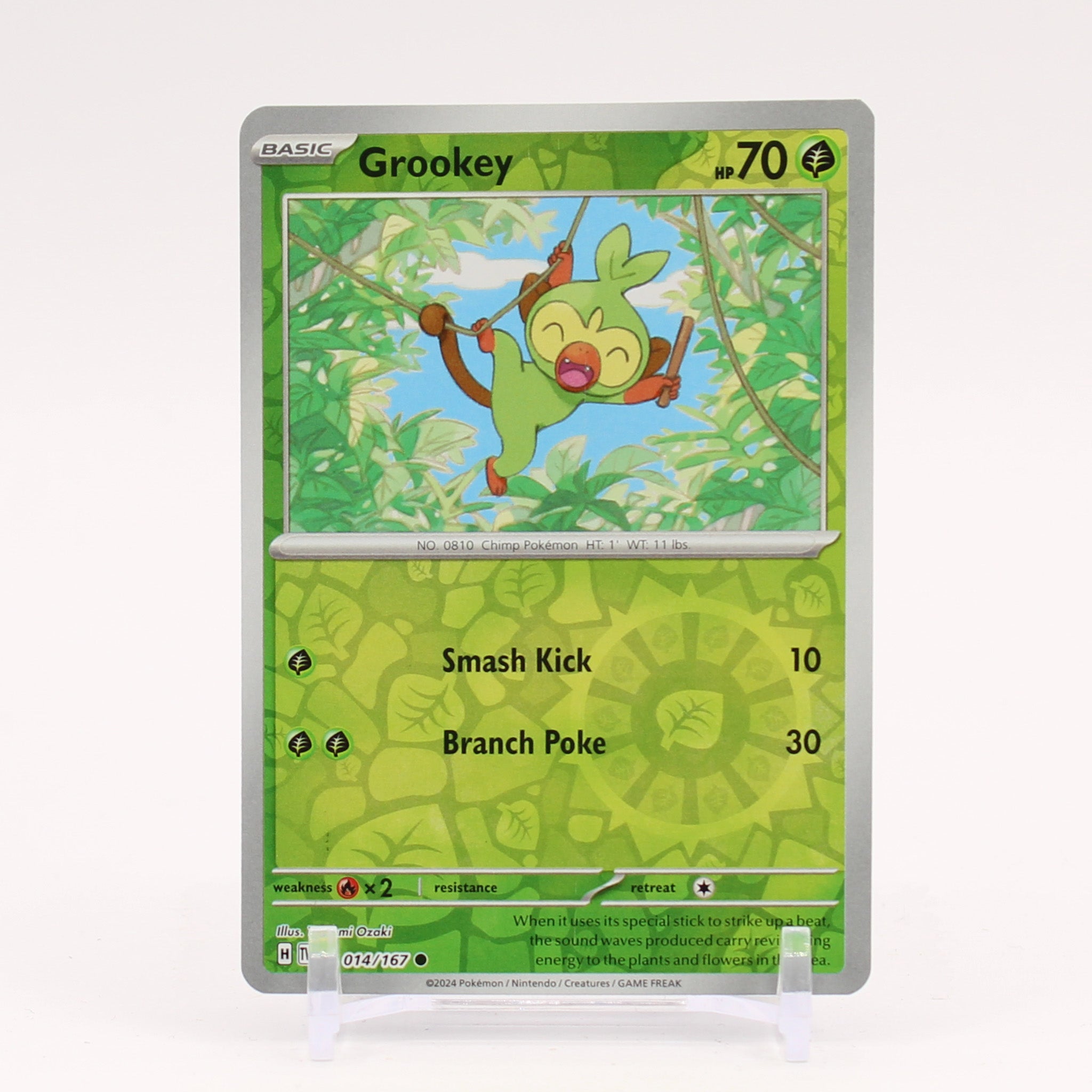 Grookey - 014/167 Twilight Masquerade REVERSE Holo Pokemon - NM/MINT