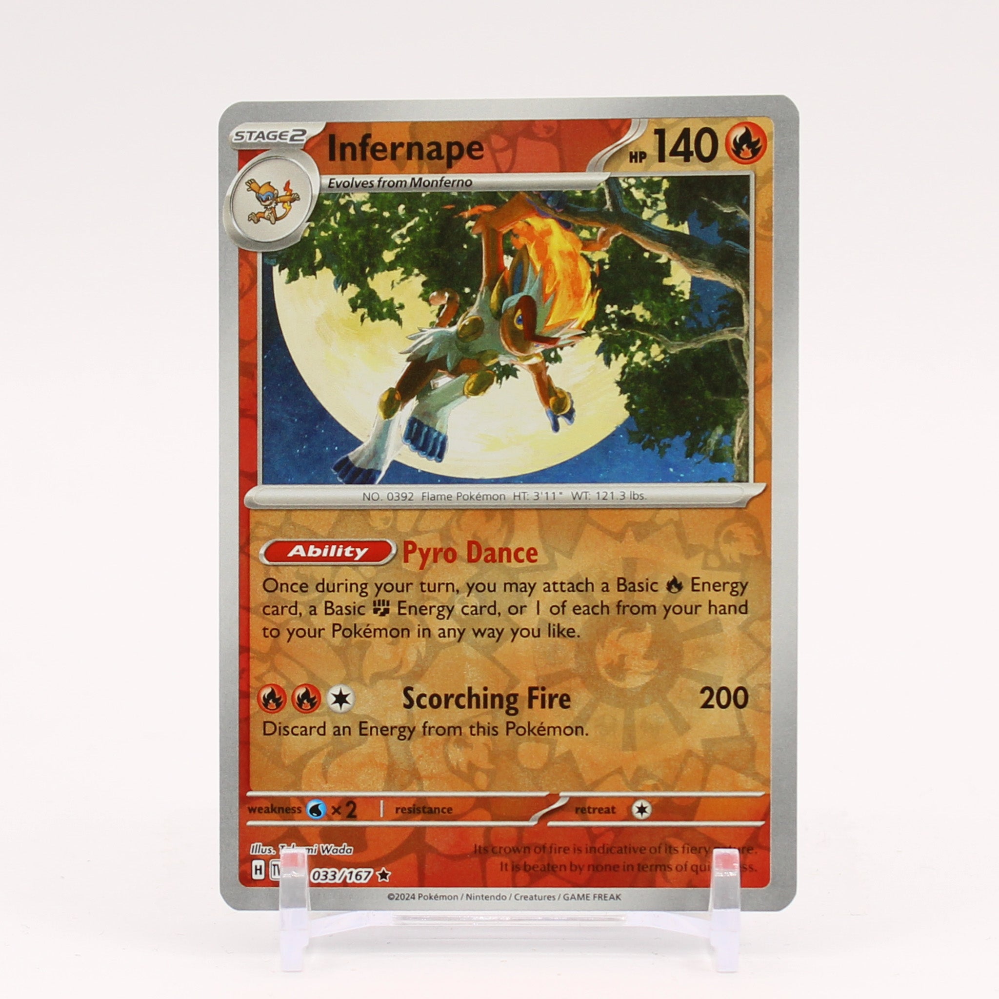 Infernape - 033/167 Twilight Masquerade REVERSE Holo Rare Pokemon - NM/MINT