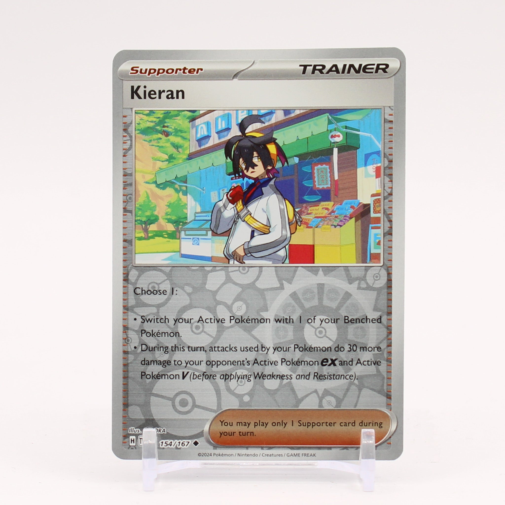 Kieran - 154/167 Twilight Masquerade REVERSE Holo Pokemon - NM/MINT