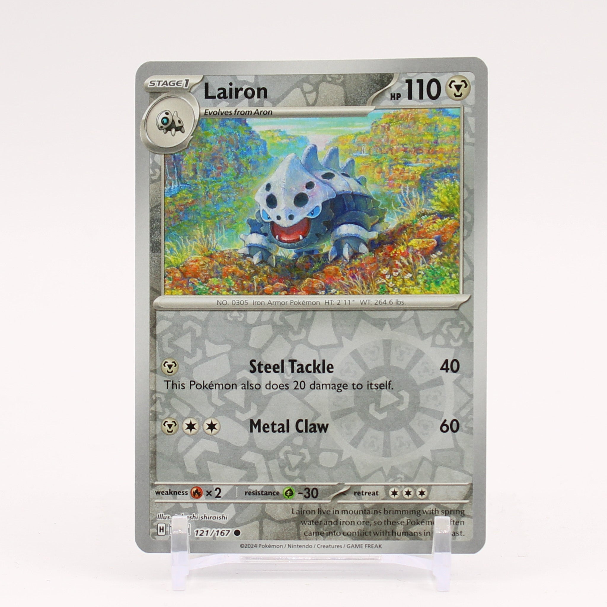 Lairon - 121/167 Twilight Masquerade REVERSE Holo Pokemon - NM/MINT